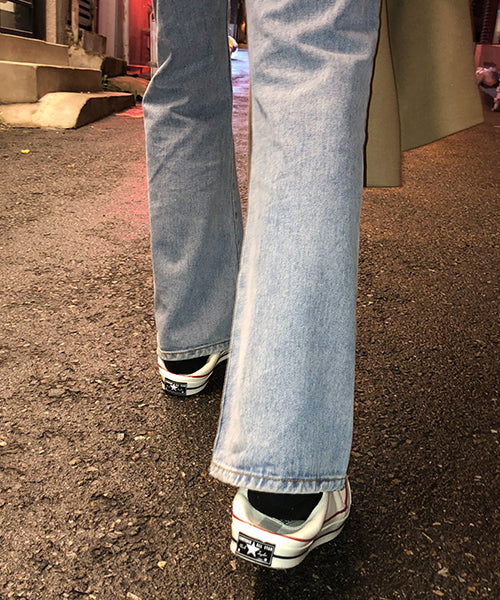 Vintage processed flare denim pants NZK1934
