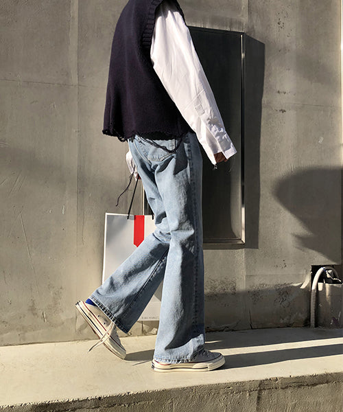 Vintage processed flare denim pants NZK1934