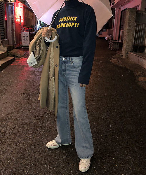 Vintage processed flare denim pants NZK1934