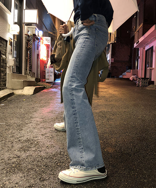 Vintage processed flare denim pants NZK1934