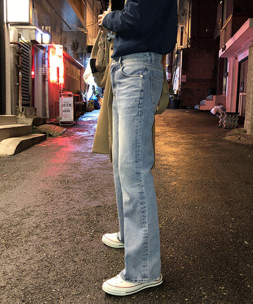 Vintage processed flare denim pants NZK1934
