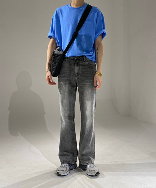 Vintage processed flare denim pants NZK1934