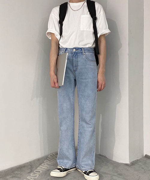 Vintage processed flare denim pants NZK1934