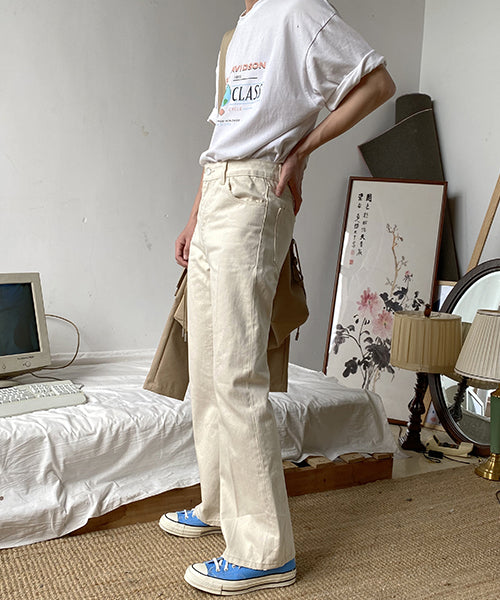 Vintage processed flare denim pants NZK1934
