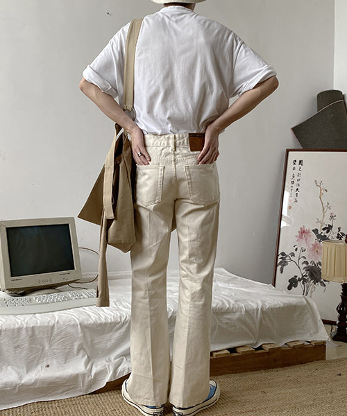 Vintage processed flare denim pants NZK1934