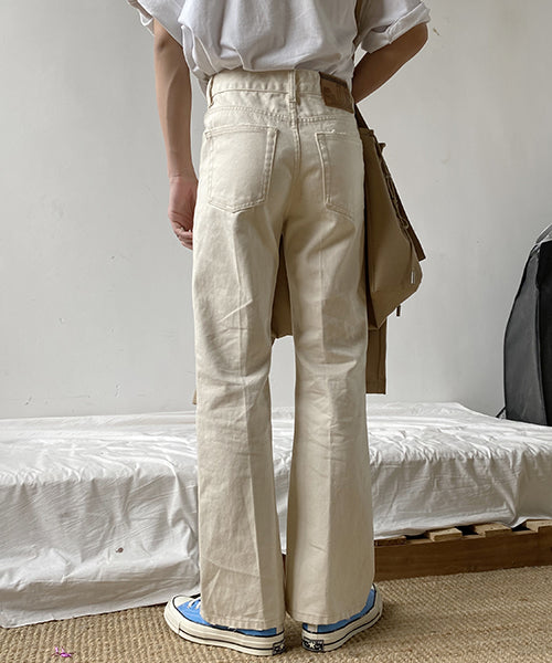 Vintage processed flare denim pants NZK1934