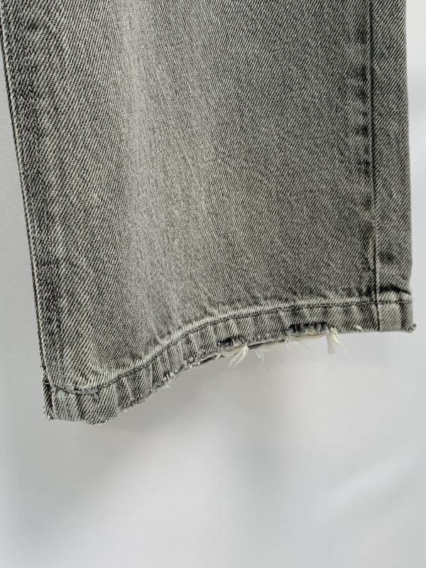 Wide straight silhouette high waist denim pants NZK5020