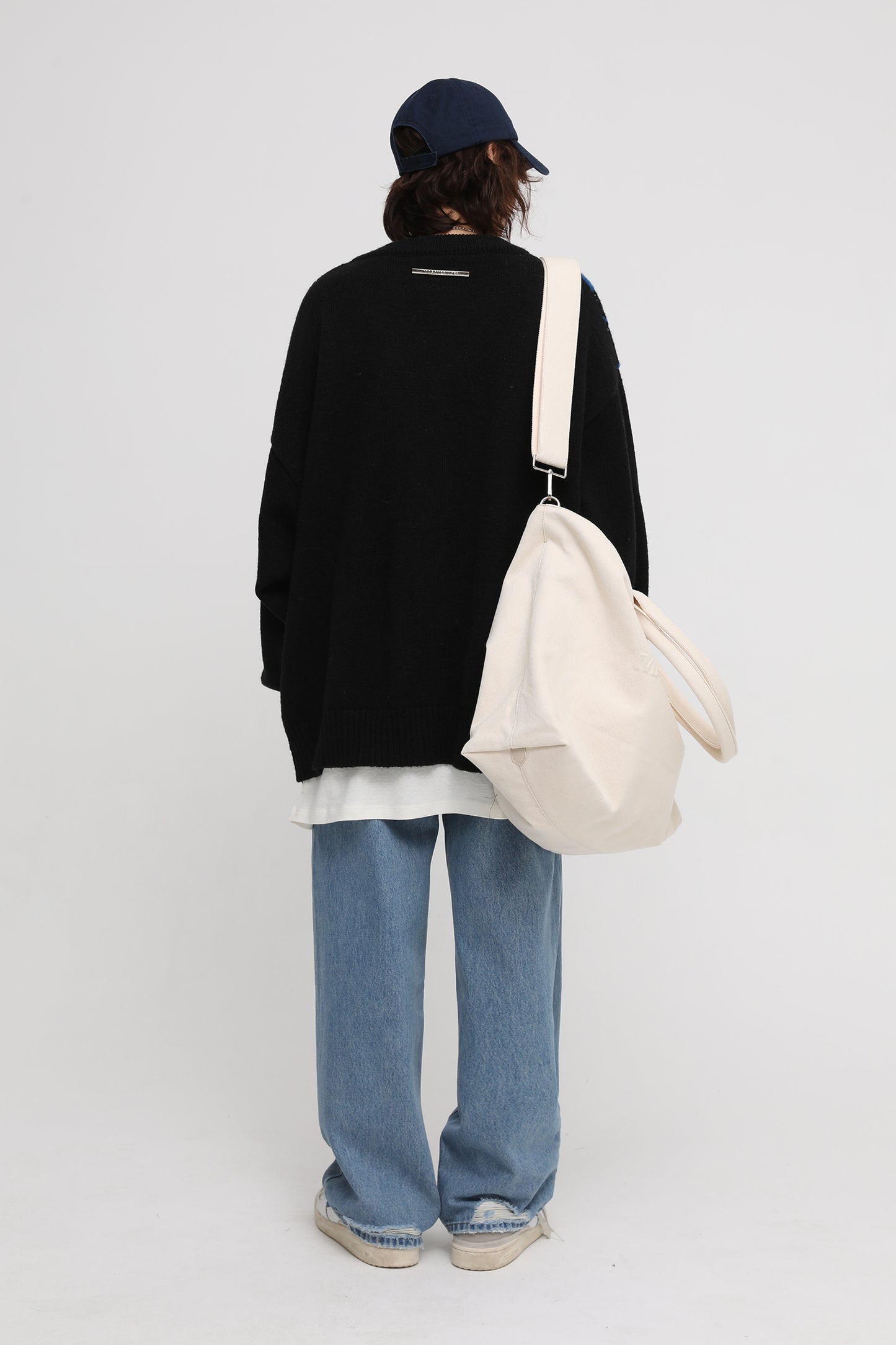 裾ダメージワイドシルエットデニムパンツ NZK5051