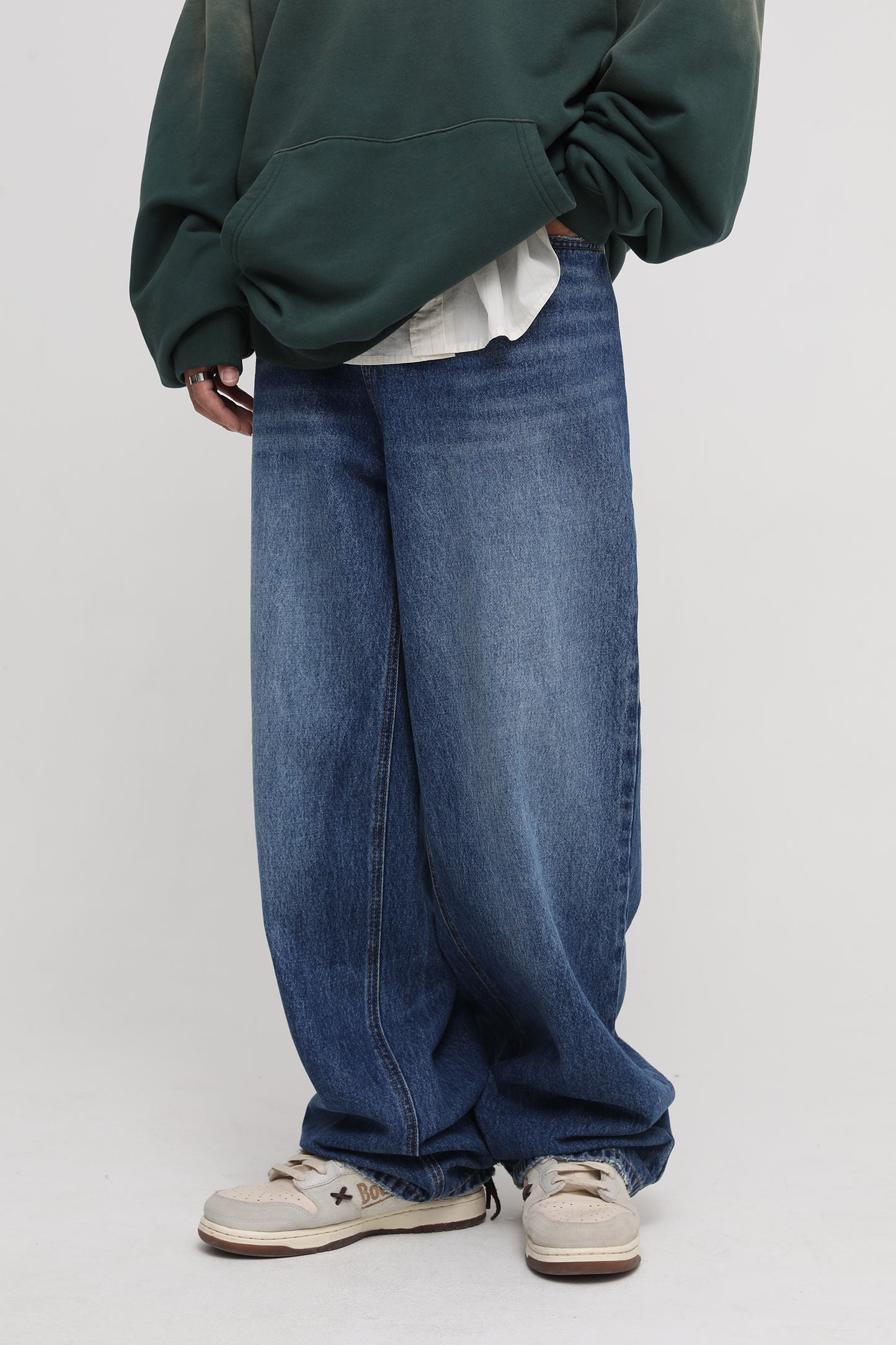 裾ダメージワイドシルエットデニムパンツ NZK5051