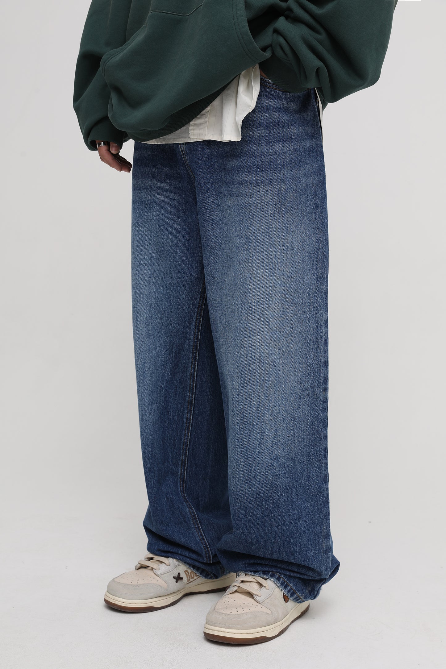 裾ダメージワイドシルエットデニムパンツ NZK5051