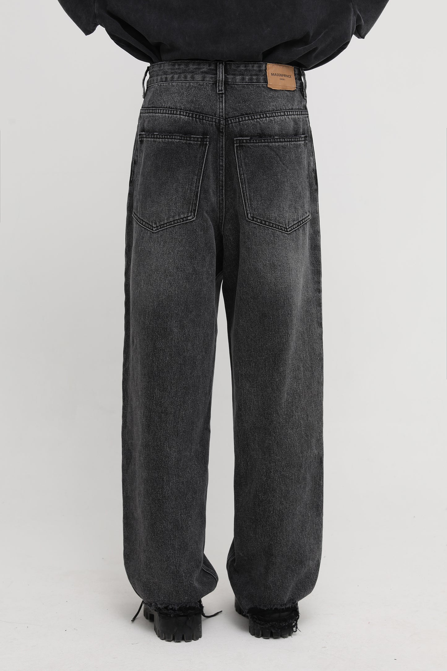 裾ダメージワイドシルエットデニムパンツ NZK5051