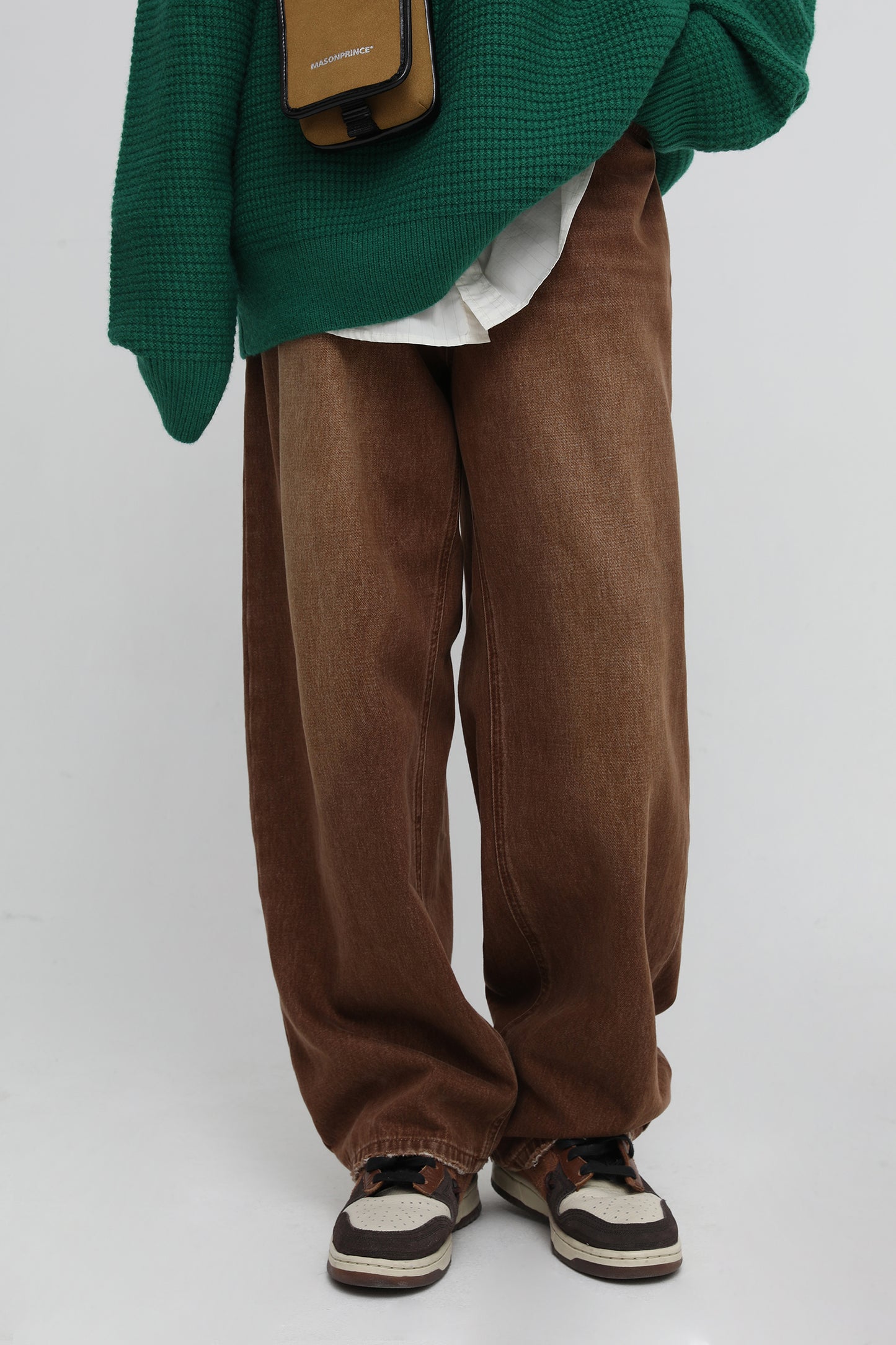 裾ダメージワイドシルエットデニムパンツ NZK5051
