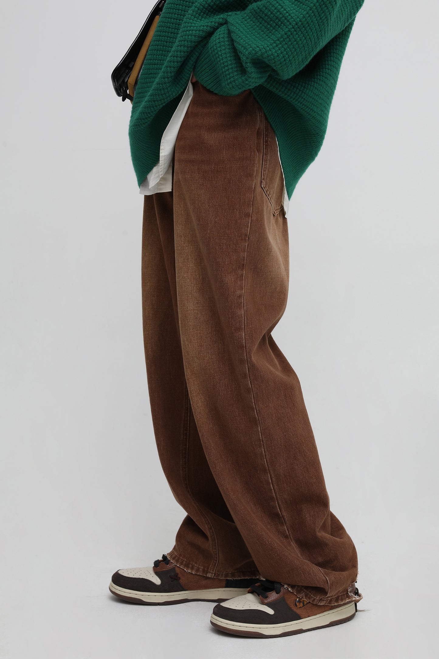 裾ダメージワイドシルエットデニムパンツ NZK5051