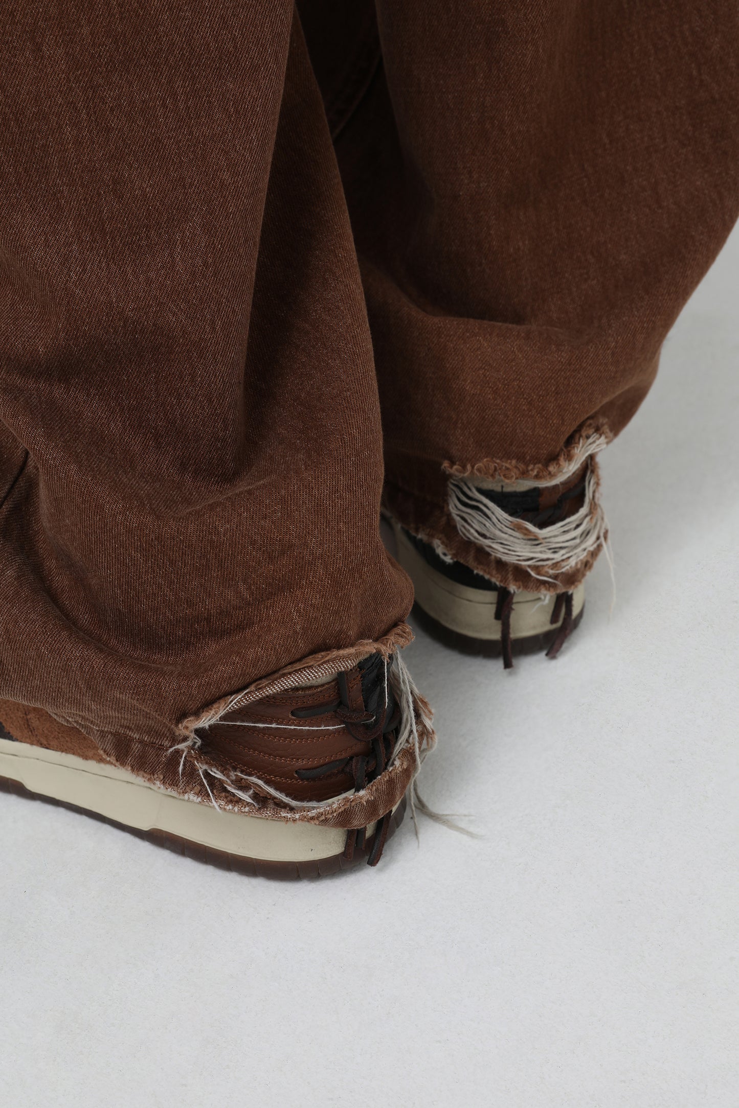 裾ダメージワイドシルエットデニムパンツ NZK5051