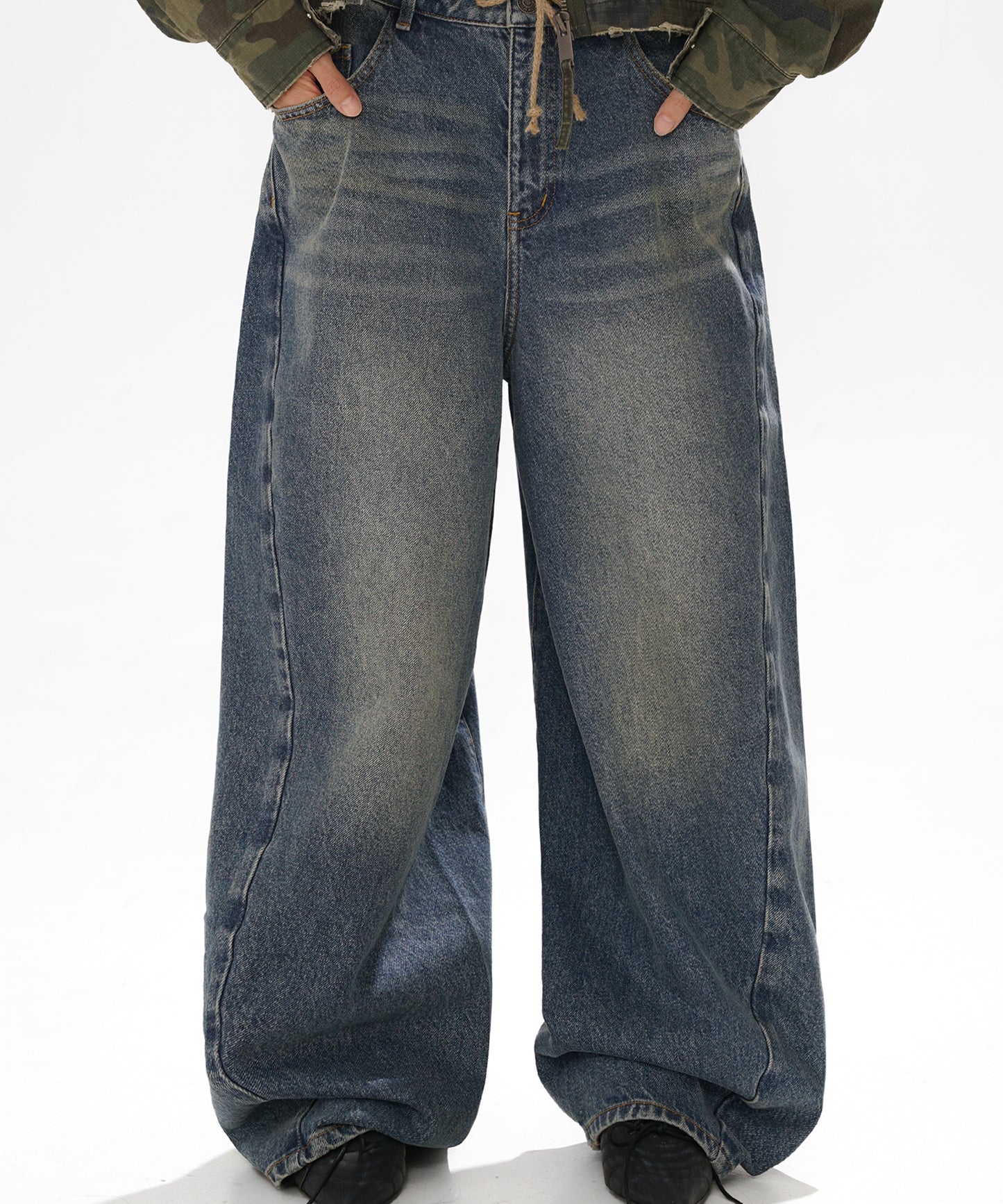 ルーズフィット 裾ダメージ デニムパンツ NZK6222【MASONPRINCE】【2025SS】