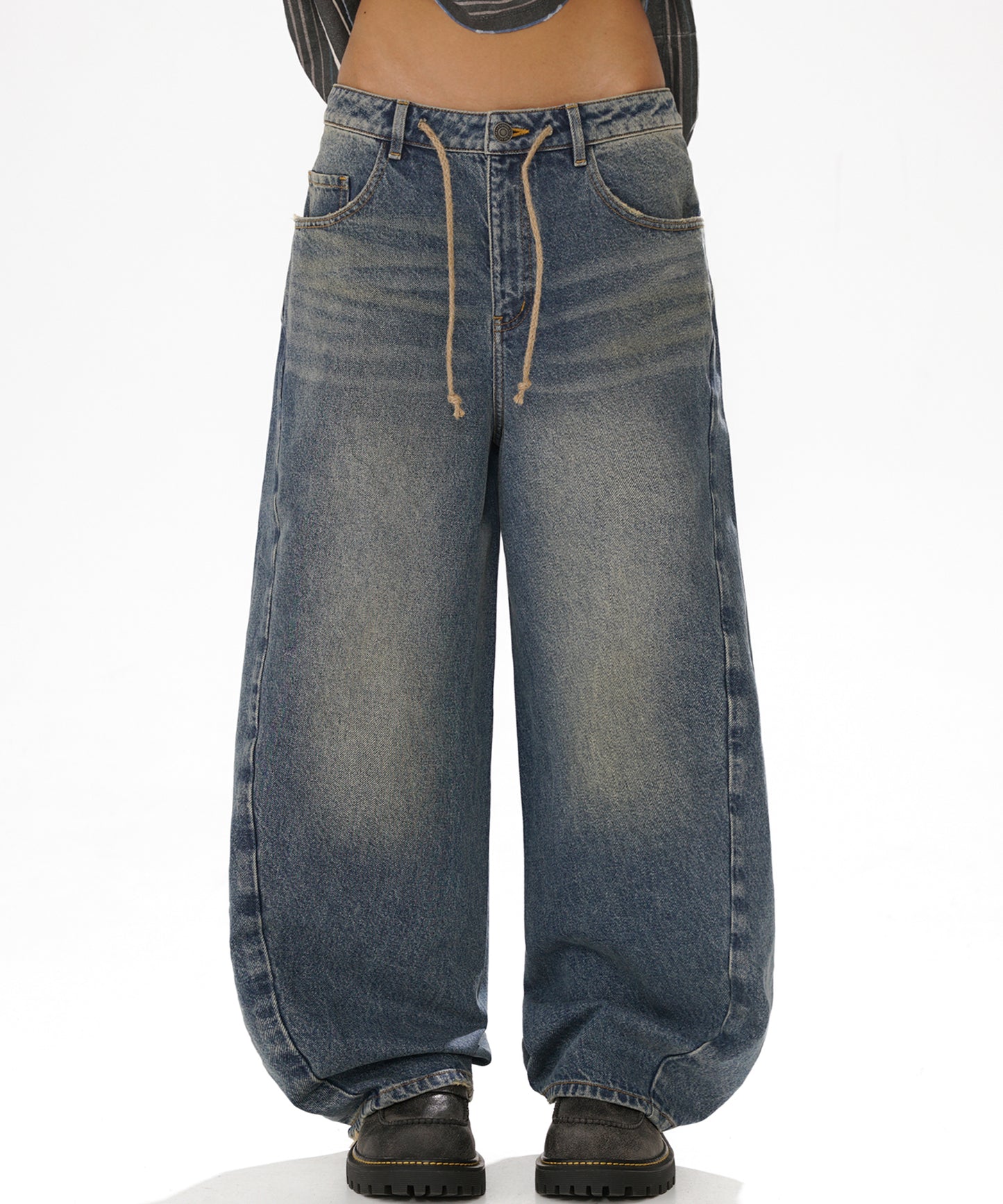 ルーズフィット 裾ダメージ デニムパンツ NZK6222【MASONPRINCE】【2025SS】