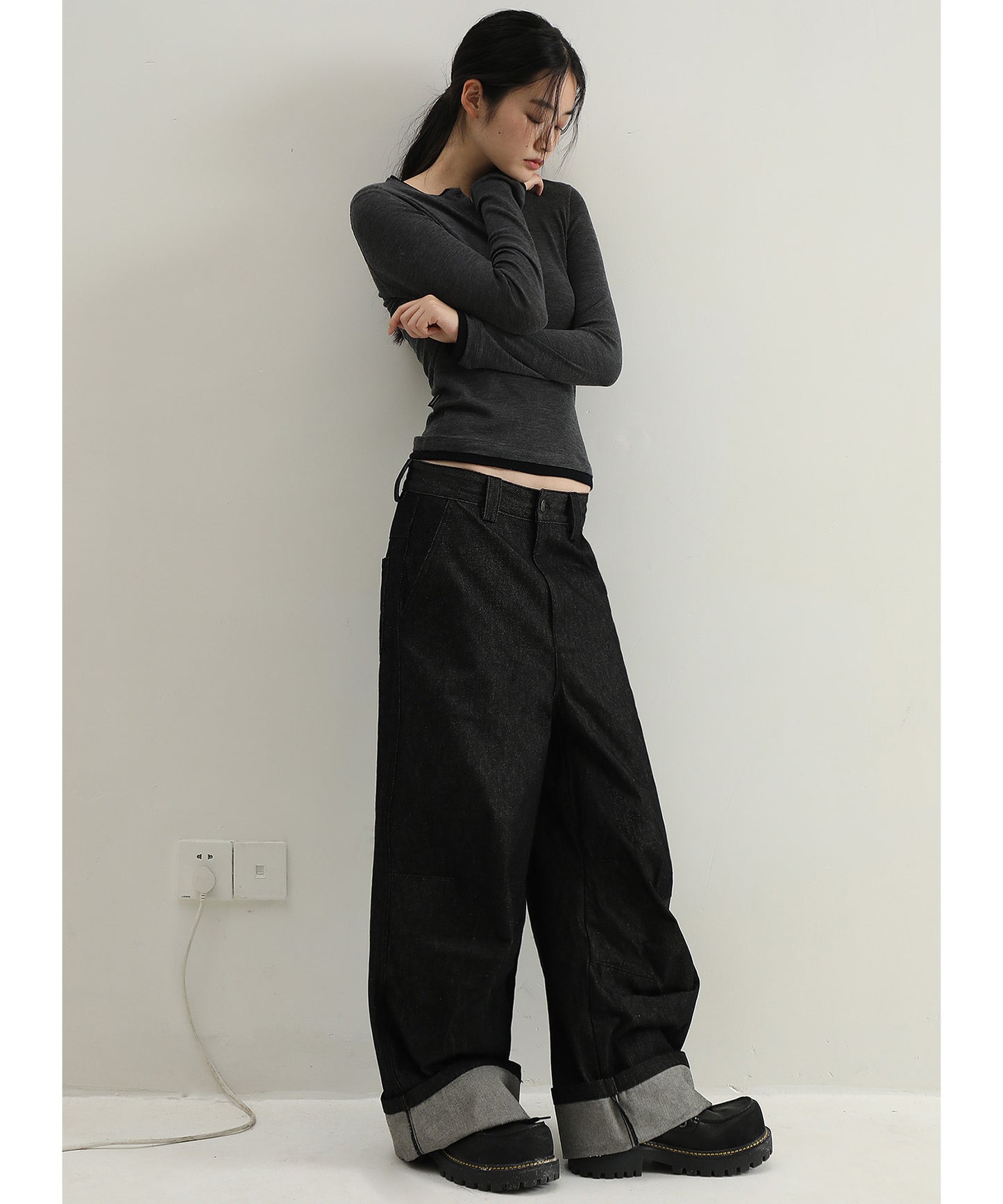 ワイドシルエット インディゴ デニムパンツ NZK6225【MASONPRINCE】【2025SS】