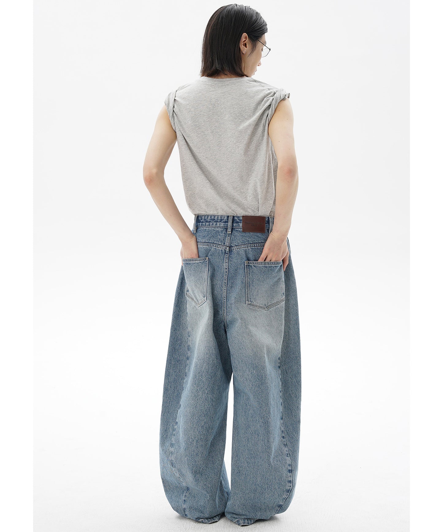 ルーズフィット サイドポケット シミター デニムパンツ NZK6231【MASONPRINCE】【2025SS】