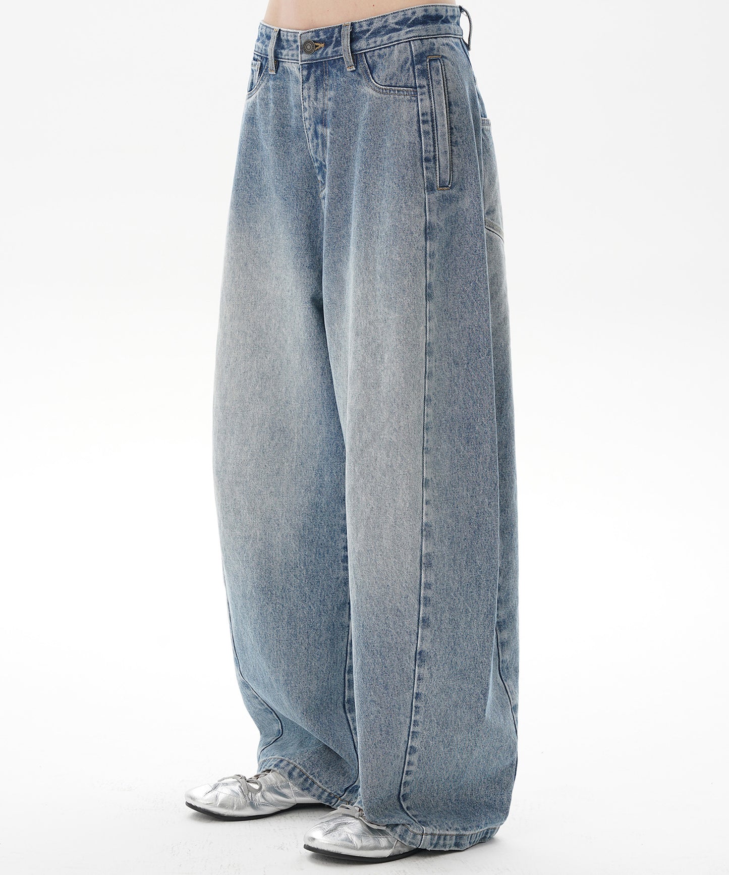 ルーズフィット サイドポケット シミター デニムパンツ NZK6231【MASONPRINCE】【2025SS】