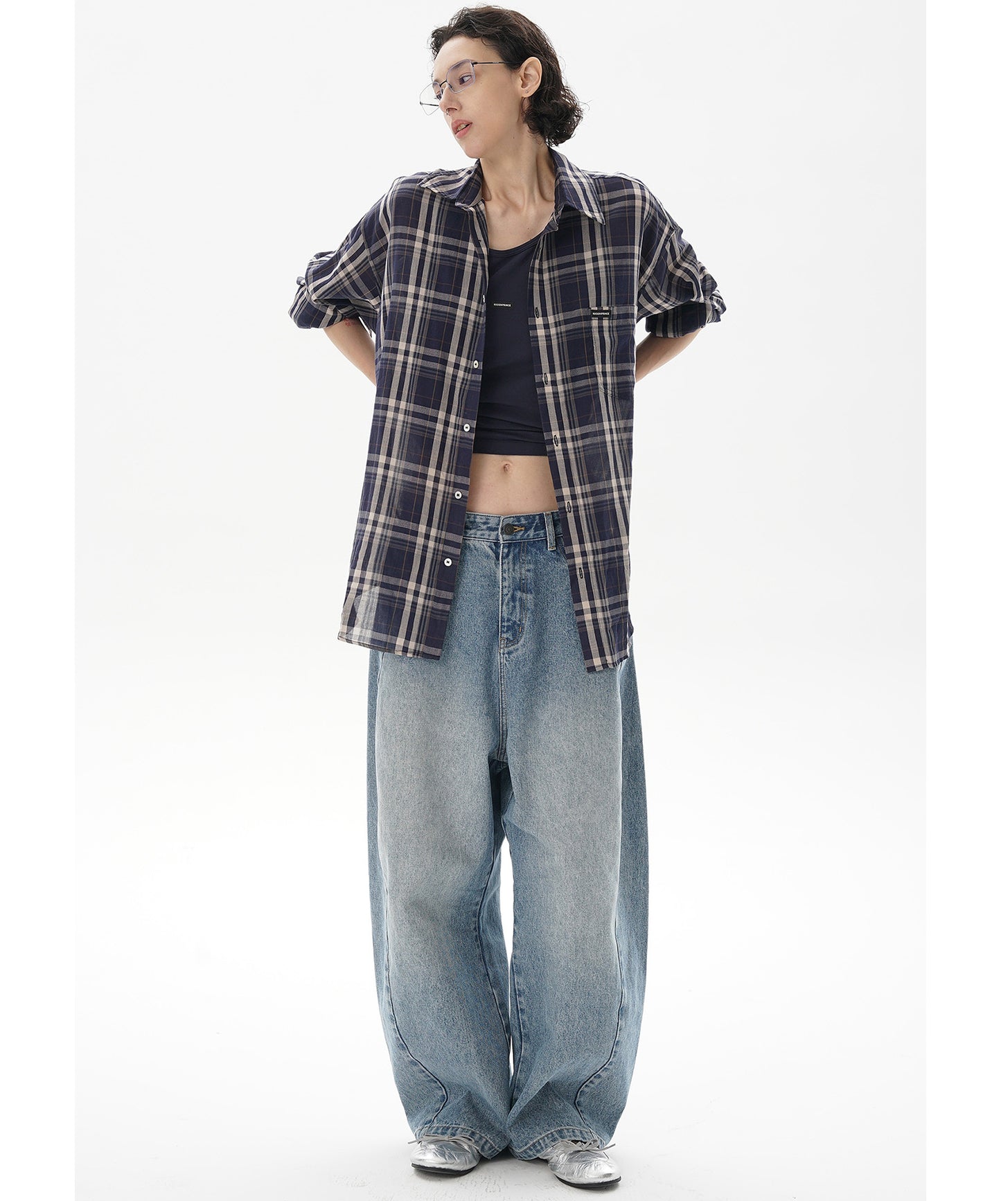 ルーズフィット サイドポケット シミター デニムパンツ NZK6231【MASONPRINCE】【2025SS】