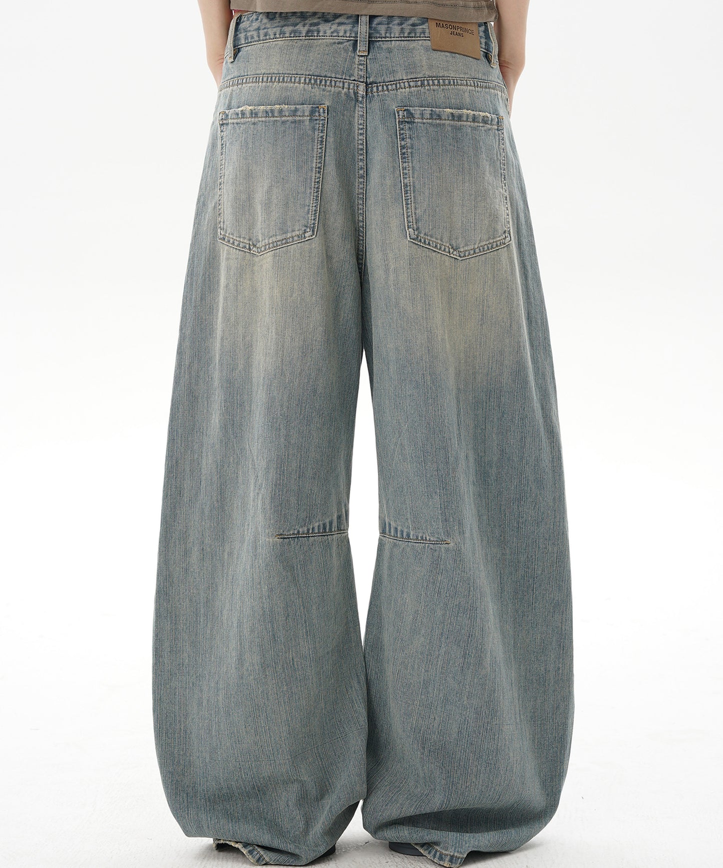 ルーズフィット レトロブルー ダメージ加工 デニムパンツ NZK6232【MASONPRINCE】【2025SS】