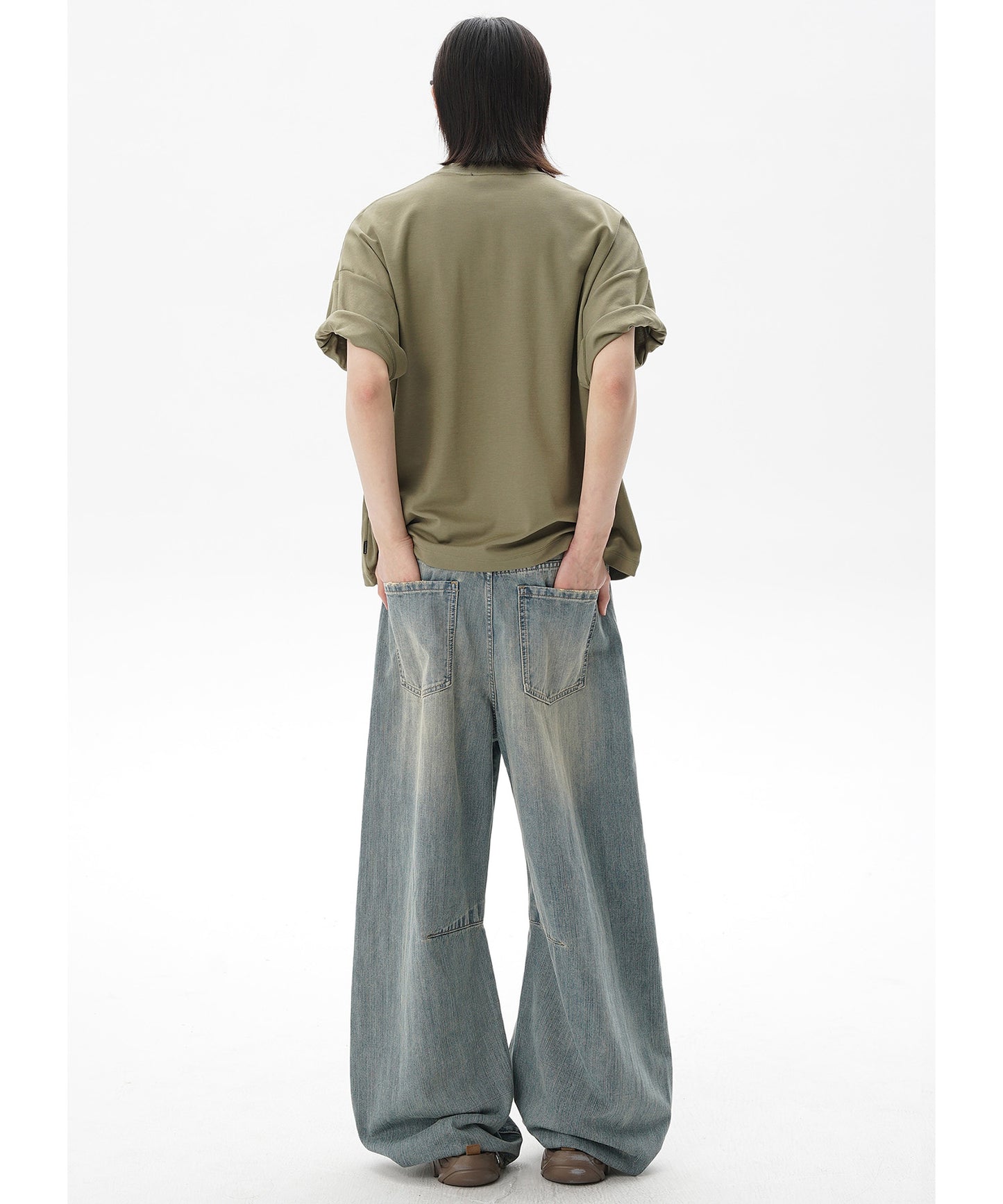 ルーズフィット レトロブルー ダメージ加工 デニムパンツ NZK6232【MASONPRINCE】【2025SS】