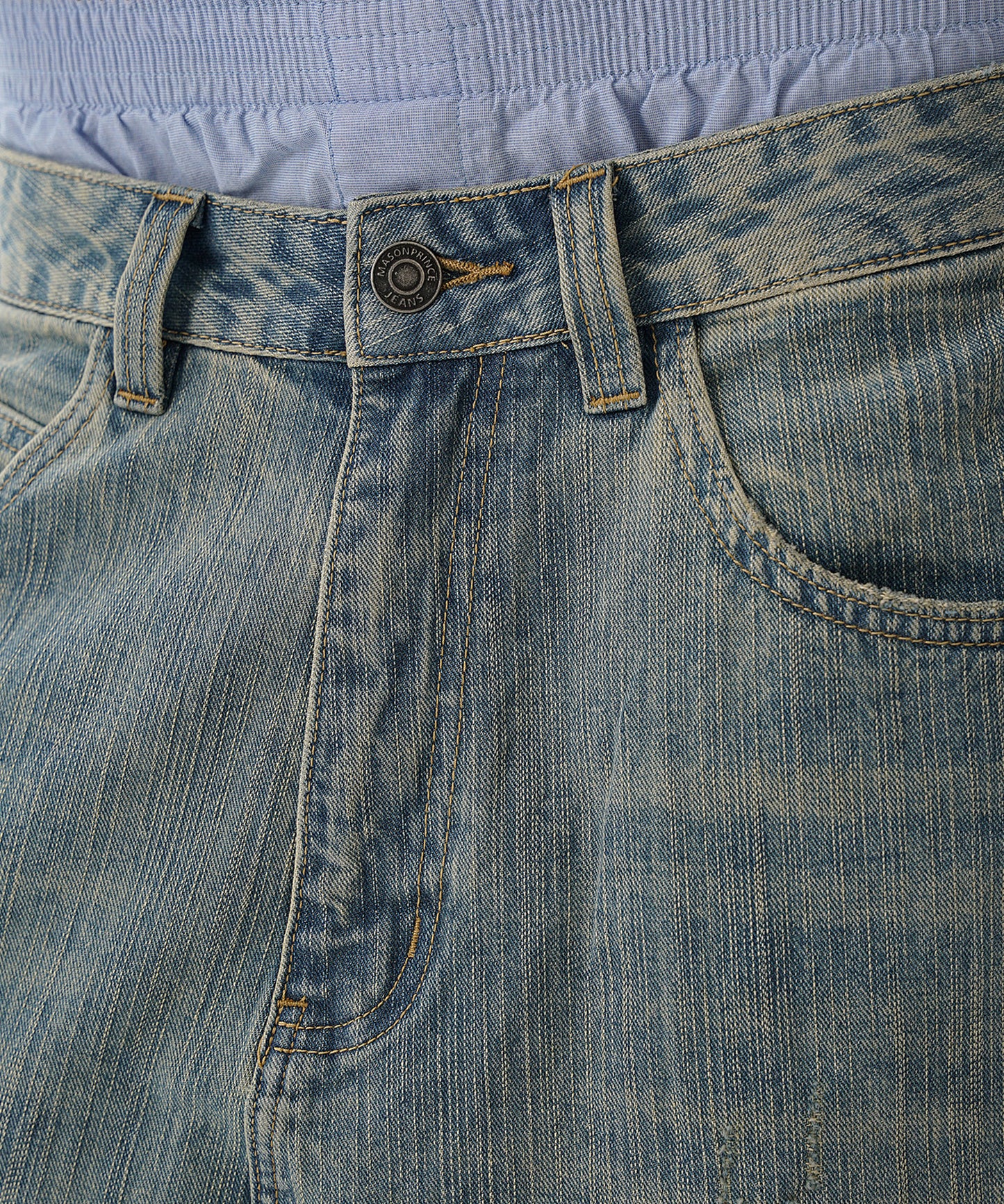 ルーズフィット レトロブルー デニムパンツ NZK6235【MASONPRINCE】【2025SS】