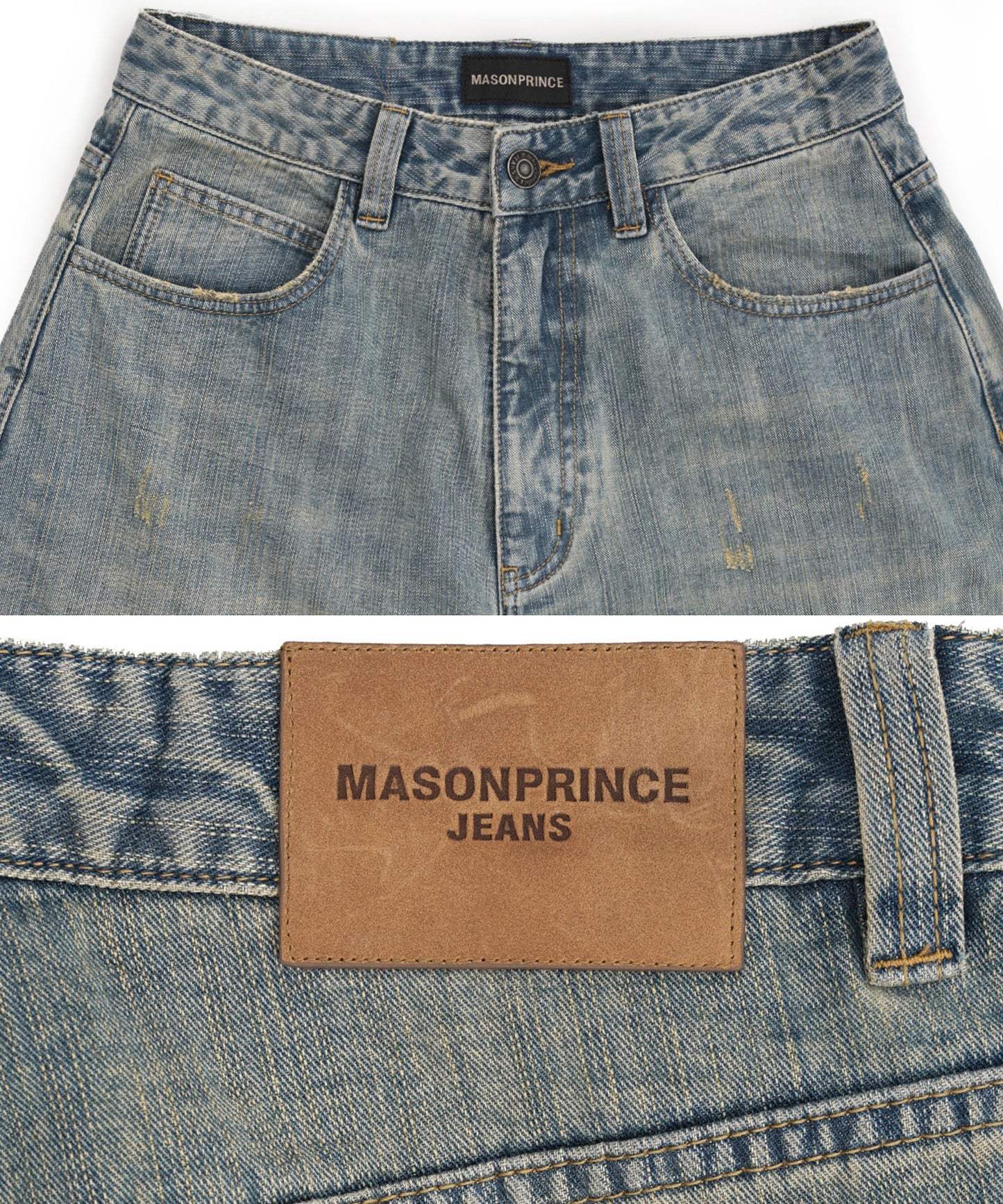 ルーズフィット レトロブルー デニムパンツ NZK6235【MASONPRINCE】【2025SS】