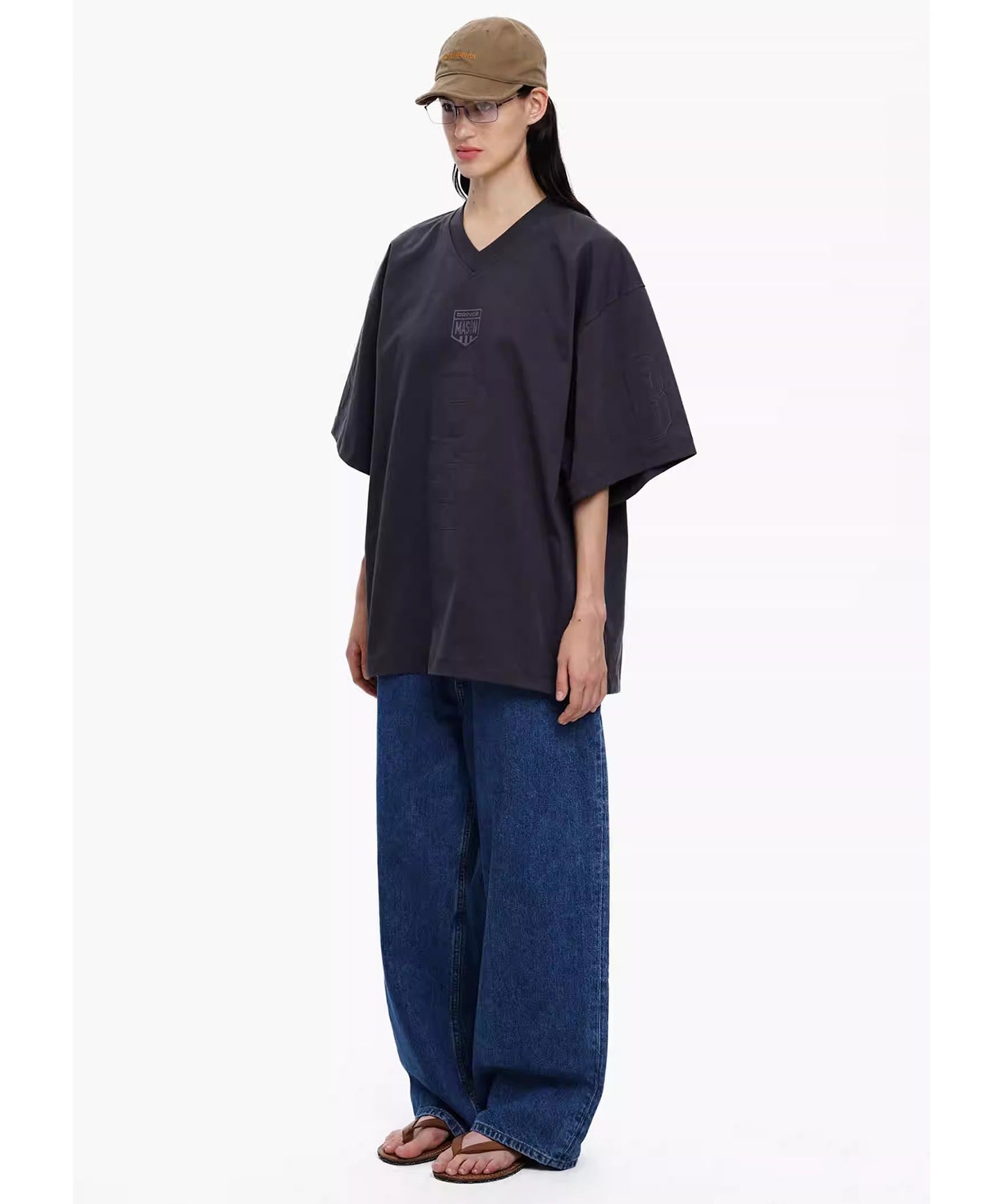 【SALE 30%OFF_特別価格適用※カートに入れるとセール価格が適用されます※】ルーズフィット レトロダークブルー ワイドストレート デニムパンツ NZK6238【MASONPRINCE】【2025SS】
