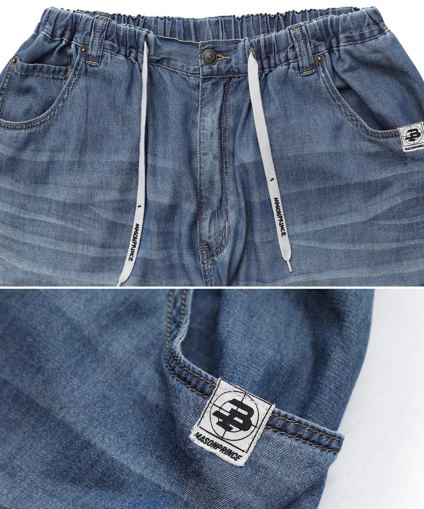 スーパーワイド 色落ち加工 デニムパンツ NZK6240【MASONPRINCE】【2025SS】