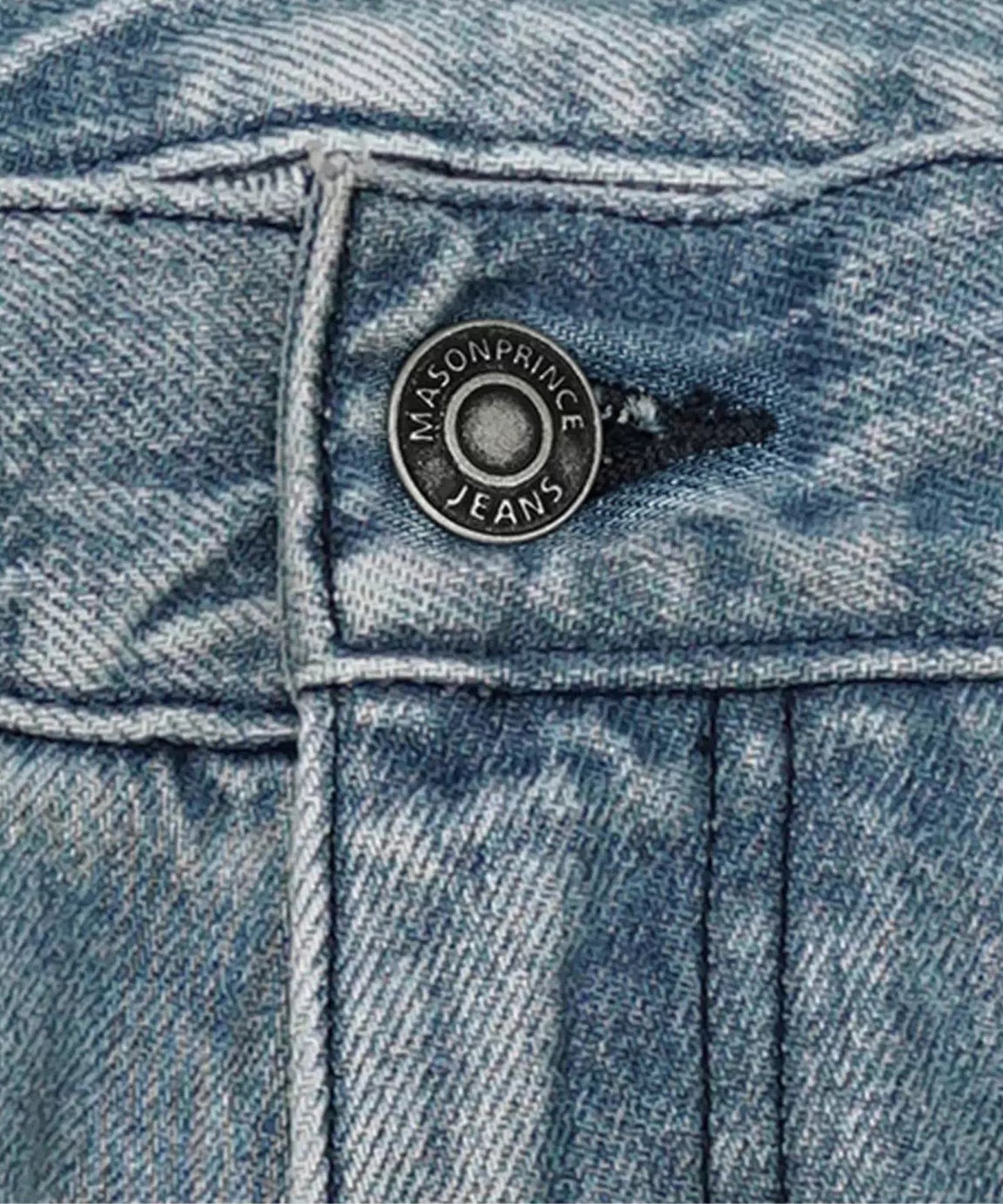 ルーズフィット ダブルニー ダメージ加工 デニムパンツ NZK6243【MASONPRINCE】【2025AW】