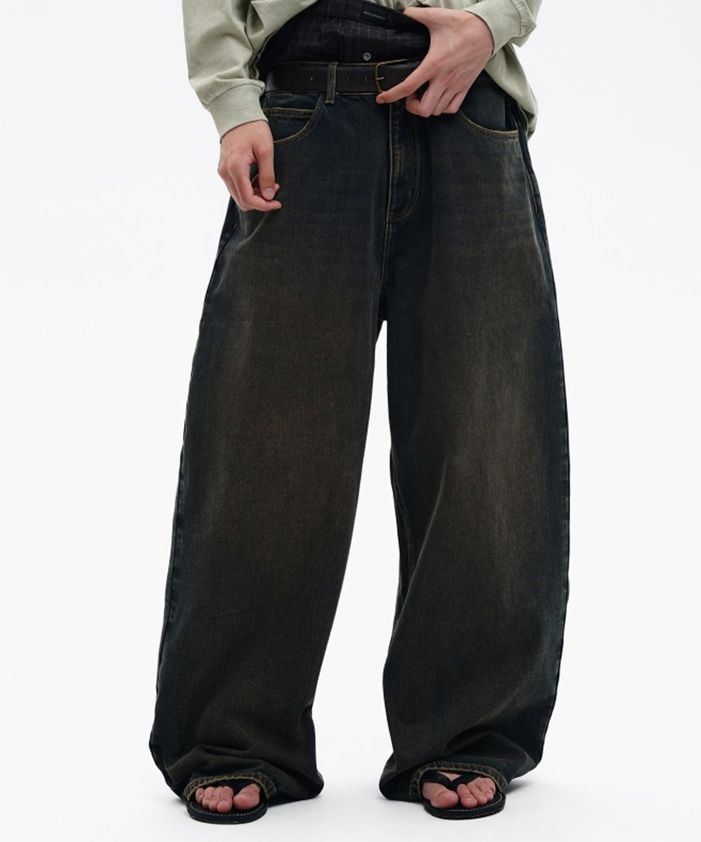 ルーズフィット オーバーダイ デニムパンツ NZK6245【MASONPRINCE】【2025AW】