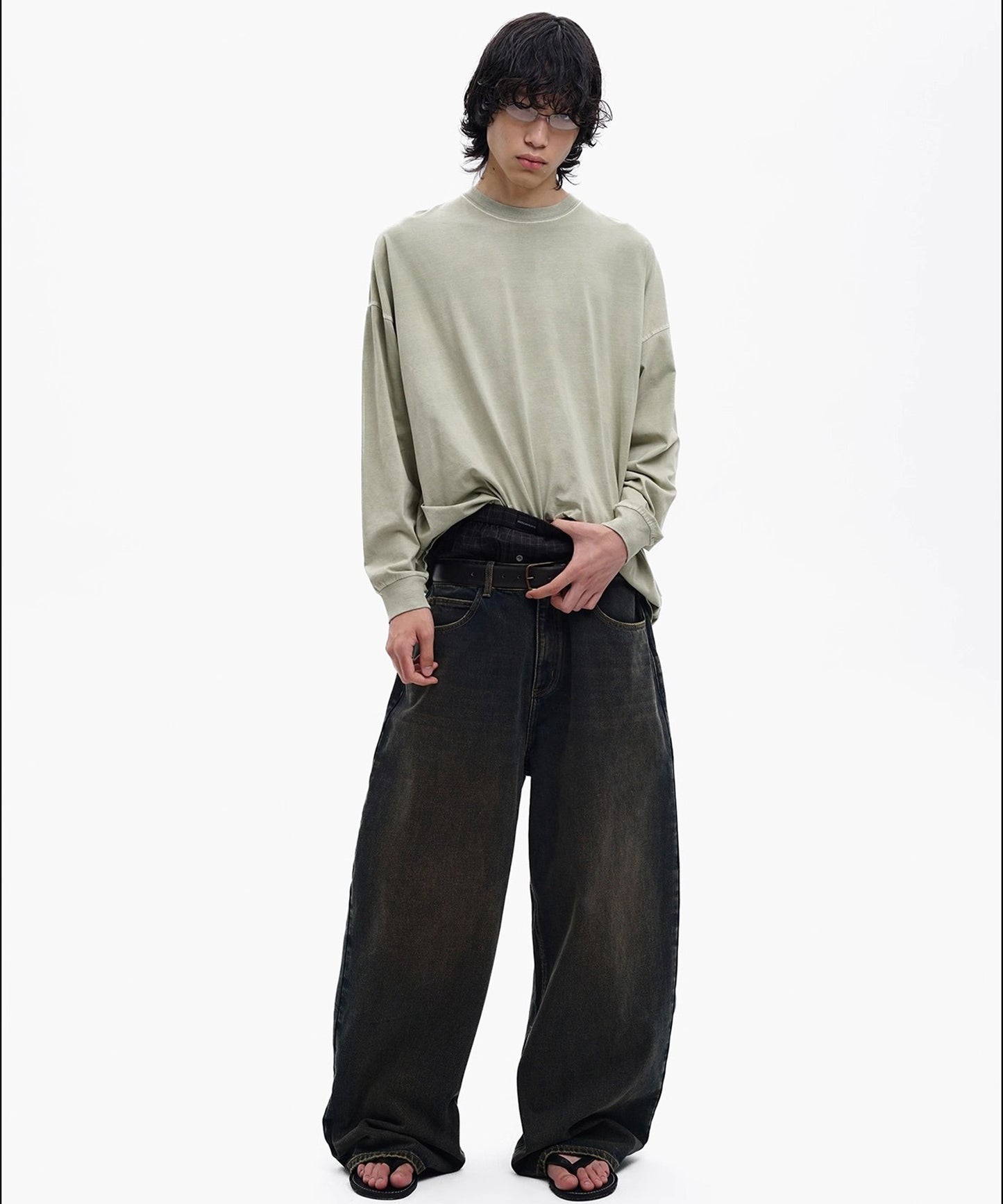 ルーズフィット オーバーダイ デニムパンツ NZK6245【MASONPRINCE】【2025AW】