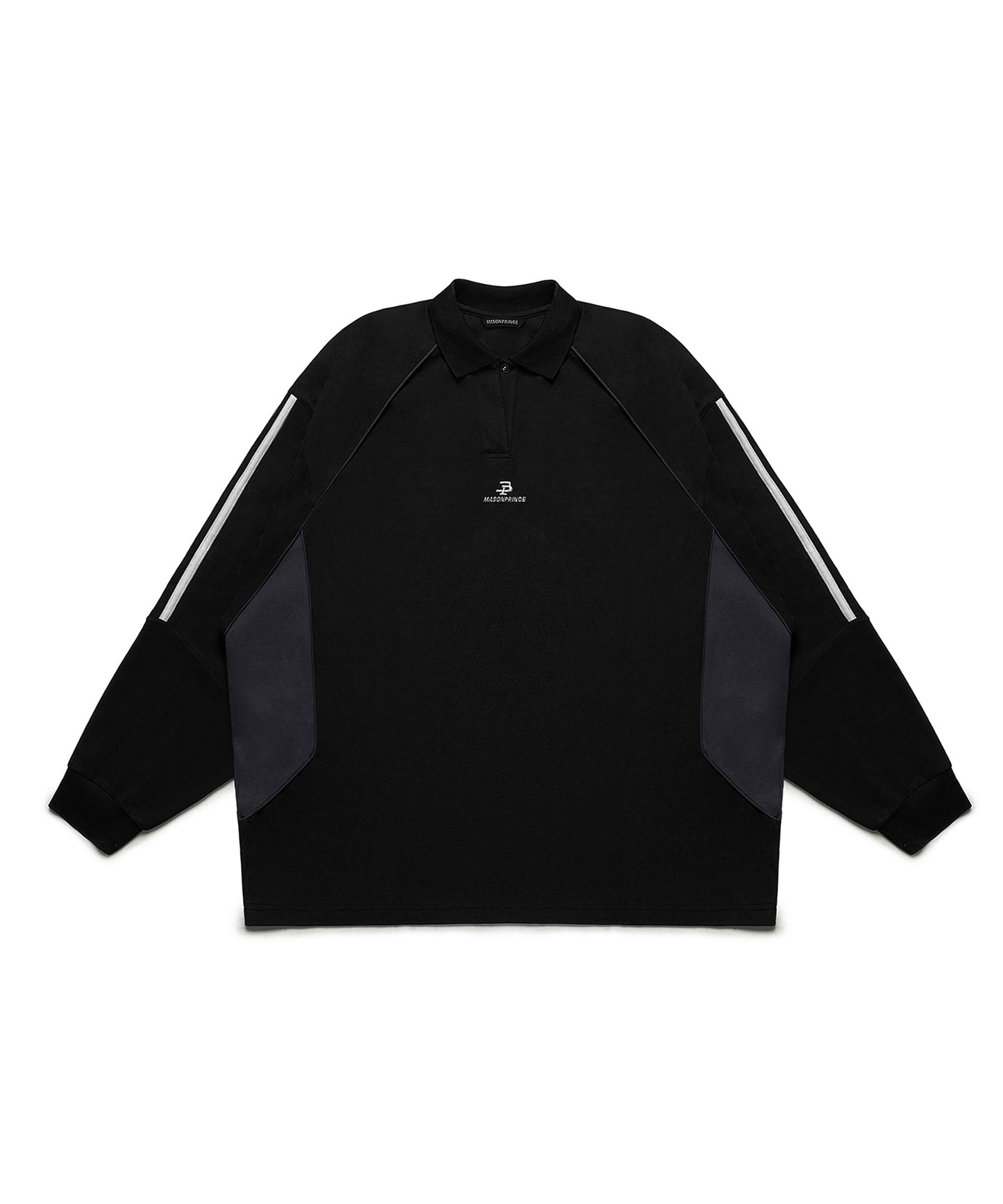 Oversized sleeve line game shirt long sleeve polo shirt PL3018