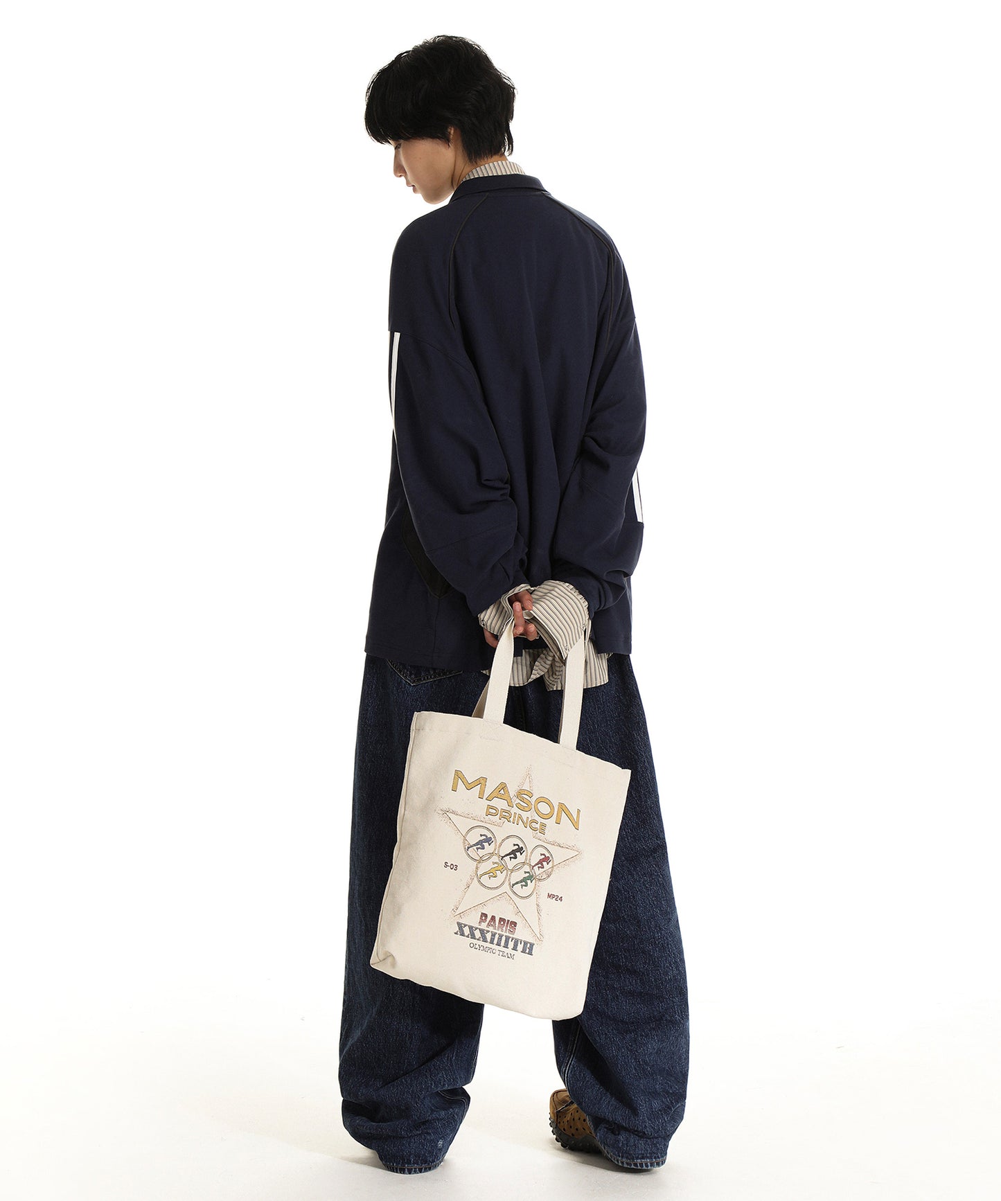 Oversized sleeve line game shirt long sleeve polo shirt PL3018