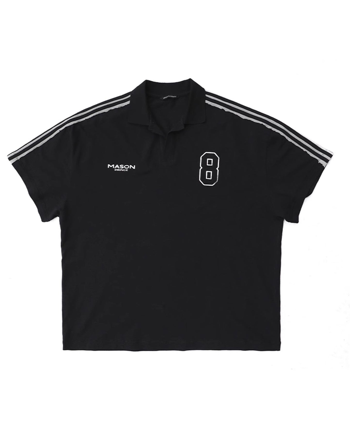 【SALE 30%OFF_特別価格適用※カートに入れるとセール価格が適用されます※】オーバーサイズ 袖ライン柄 ポロシャツ PL3042【MASONPRINCE】【2025SS】