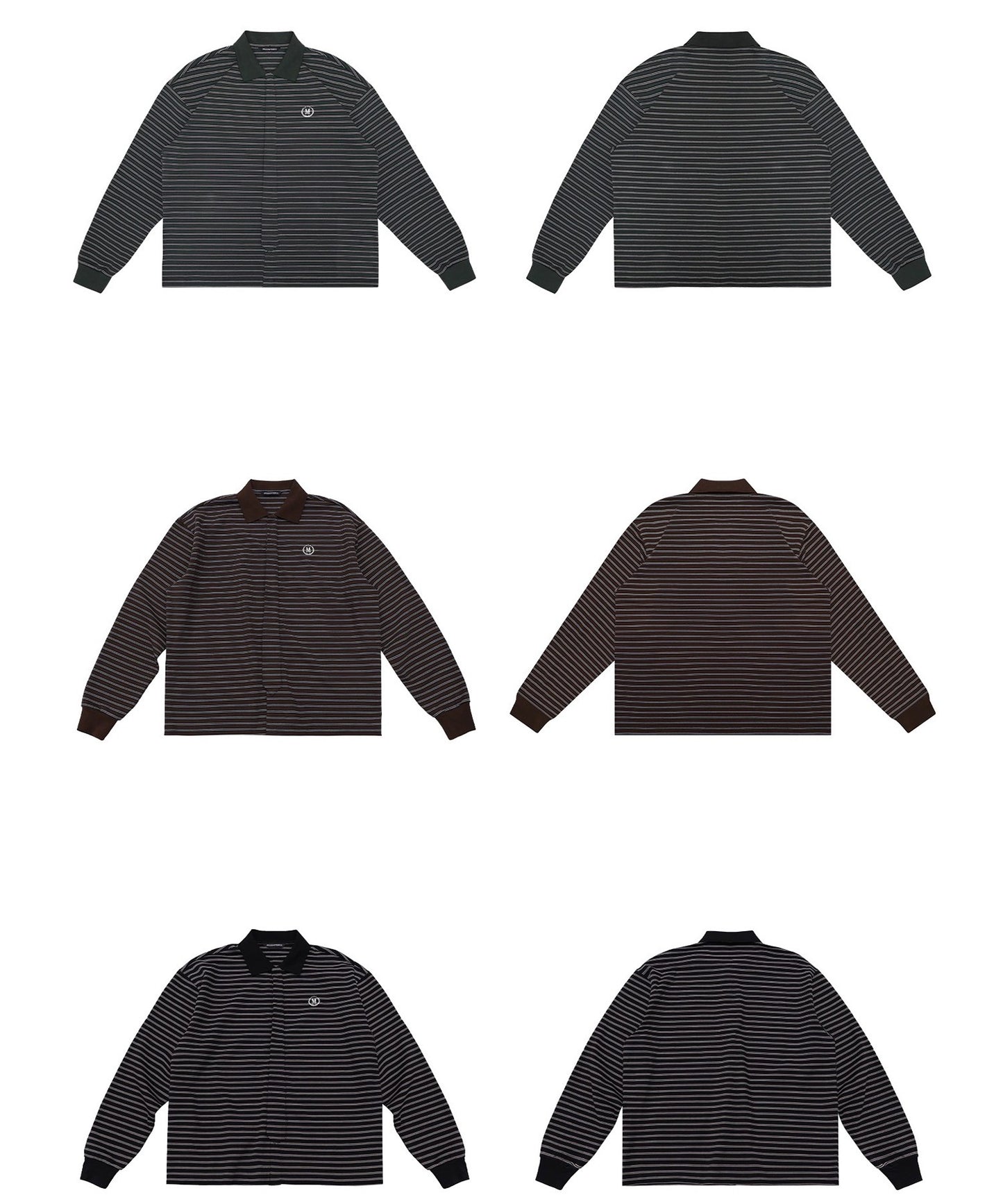 オーバーサイズ フェイクタイ ボーダー ポロシャツ PL3047【MASONPRINCE】【2025AW】