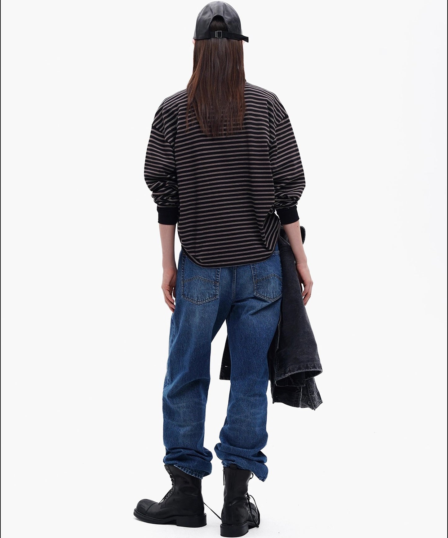 オーバーサイズ フェイクタイ ボーダー ポロシャツ PL3047【MASONPRINCE】【2025AW】