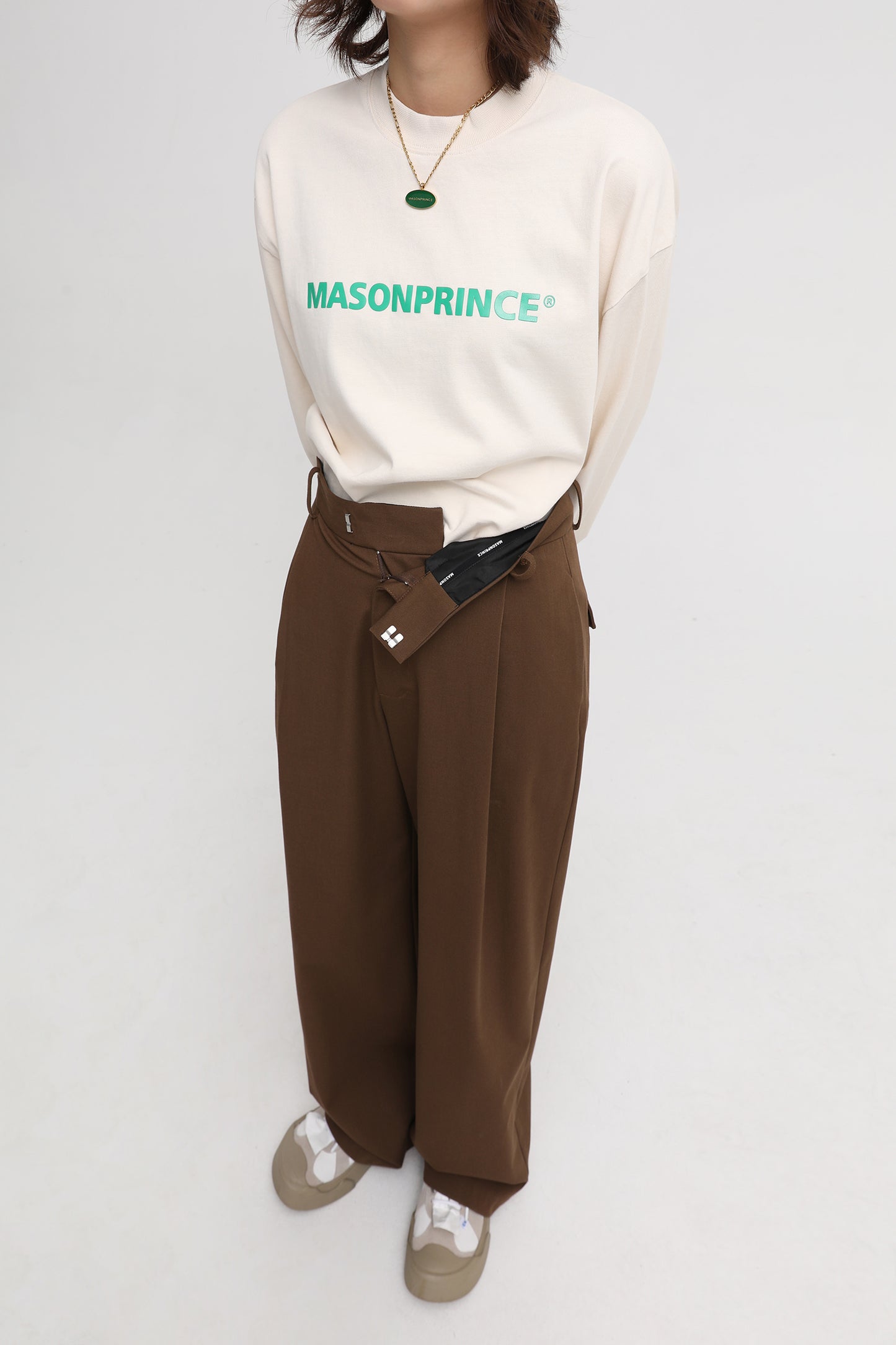 1-tuck wide silhouette slacks SK2050