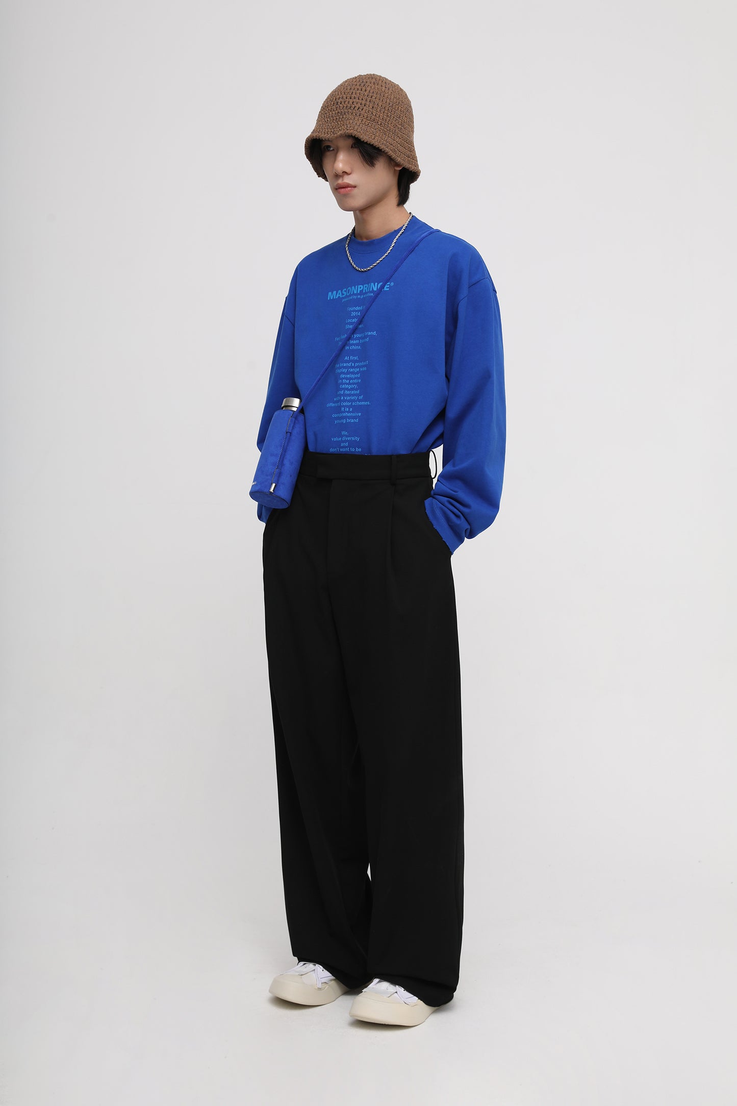 1-tuck wide silhouette slacks SK2050
