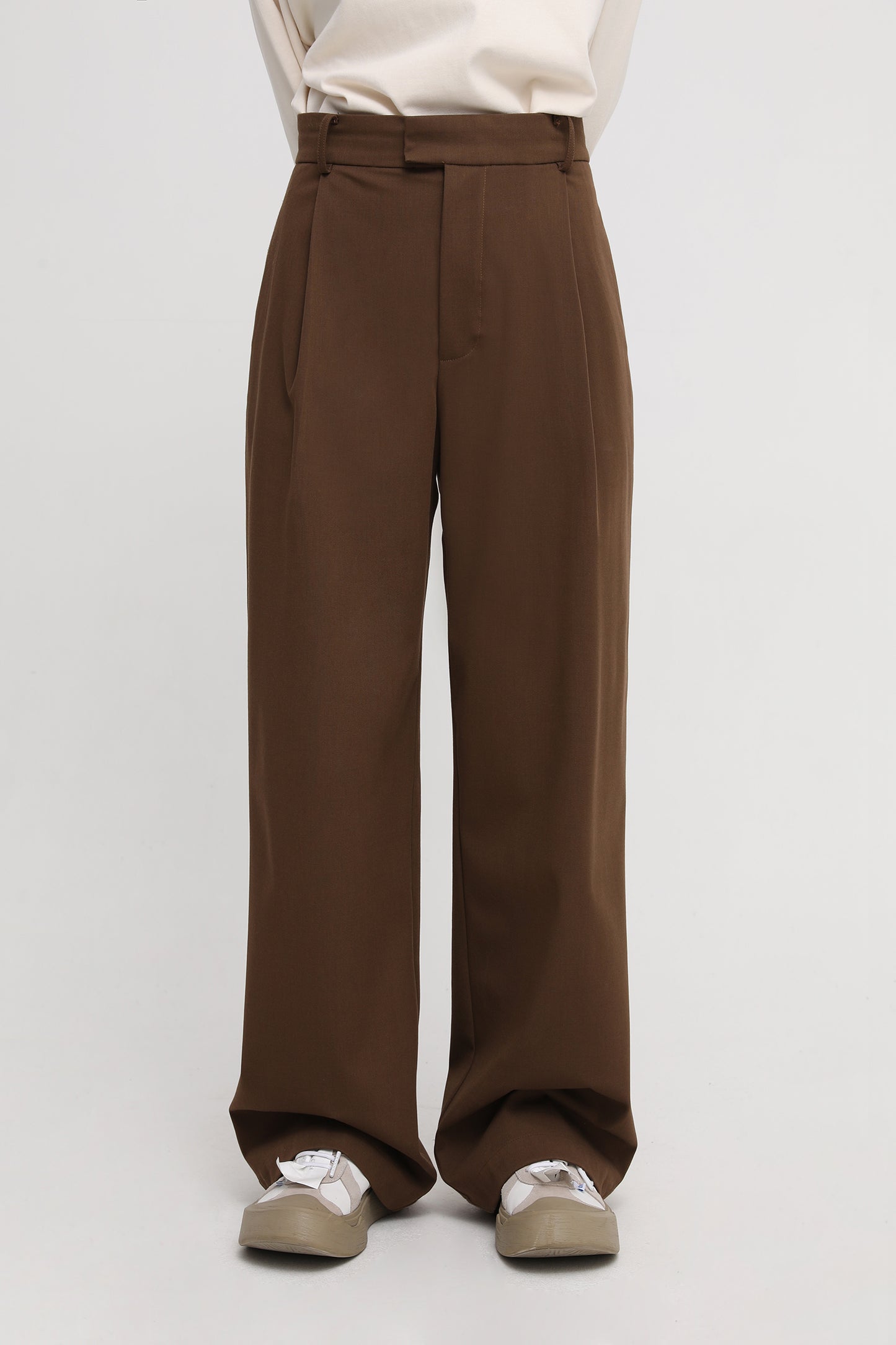 1-tuck wide silhouette slacks SK2050