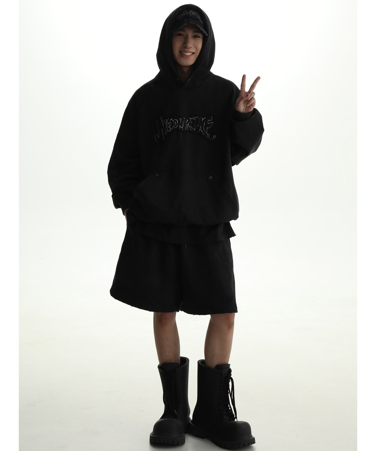 Oversized patch logo heavy ounce hoodie WY6224