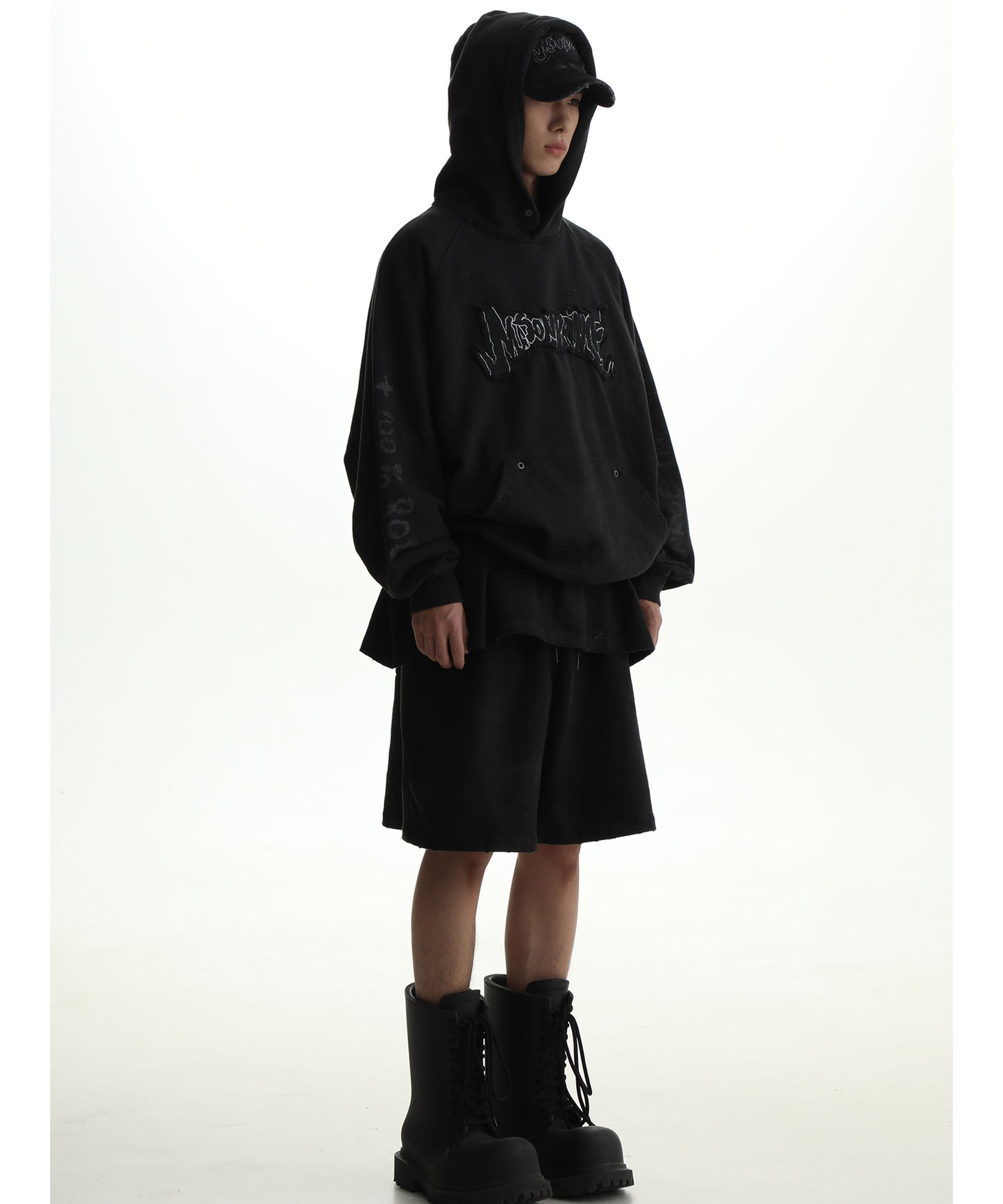 Oversized patch logo heavy ounce hoodie WY6224