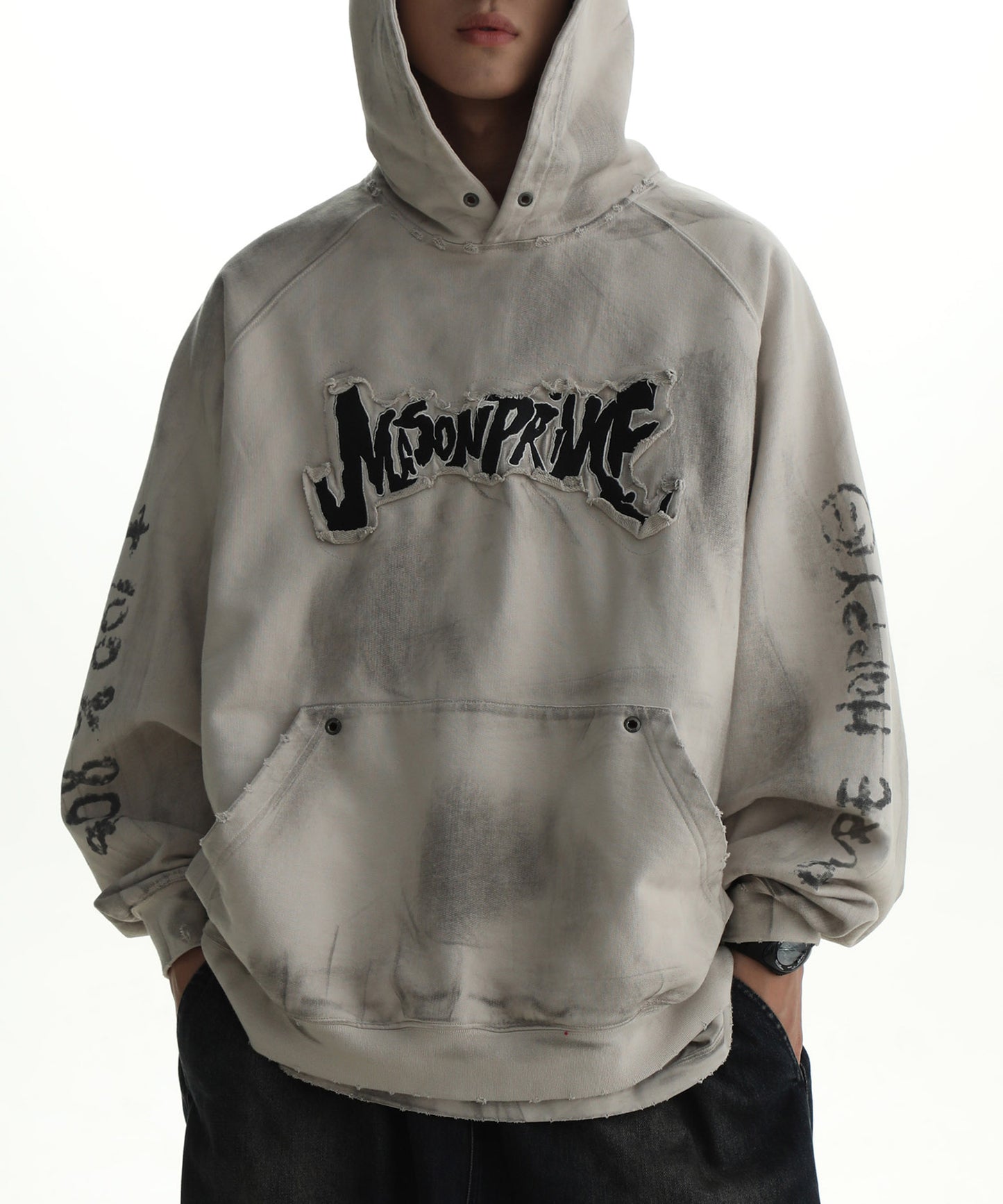 Oversized patch logo heavy ounce hoodie WY6224
