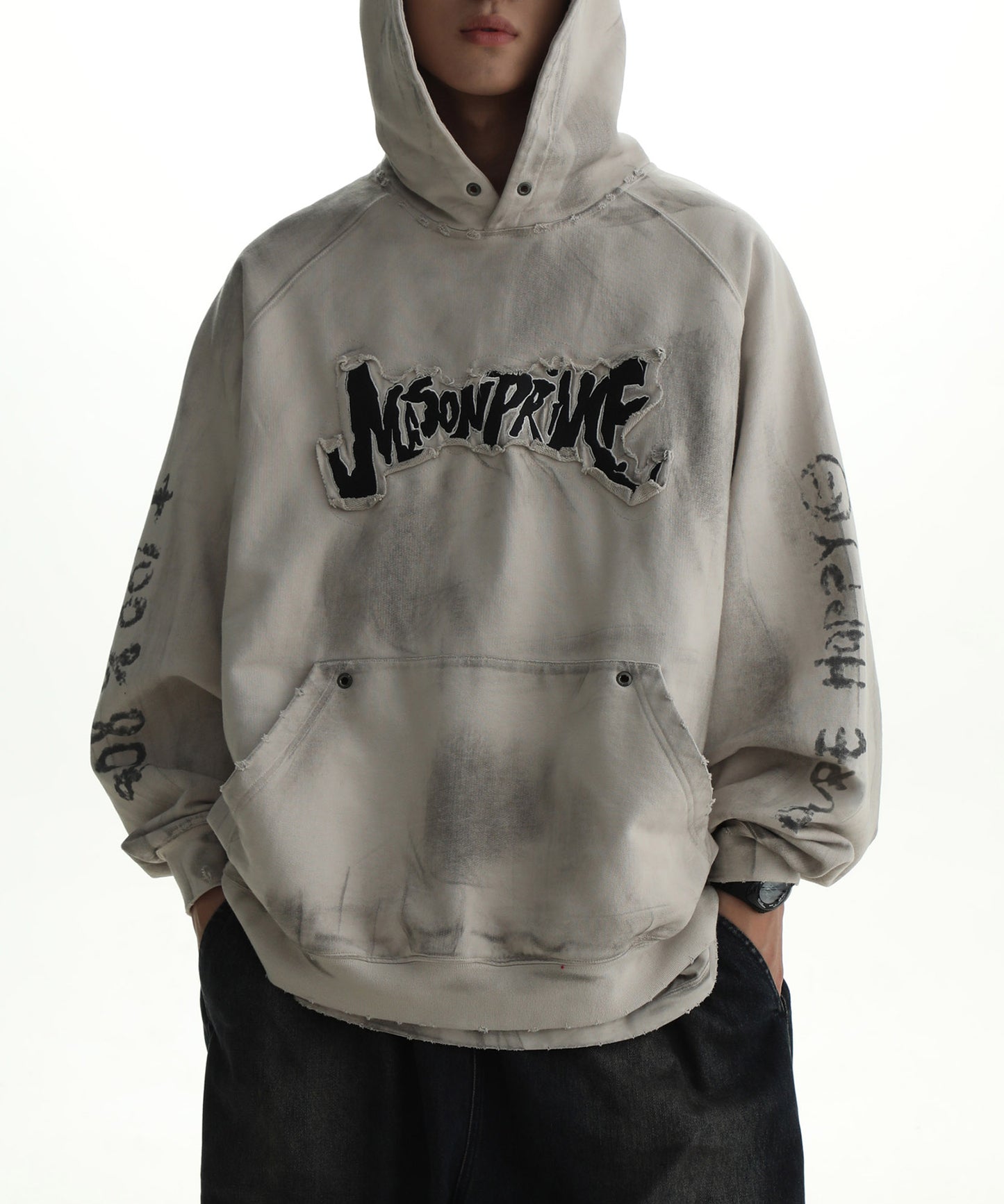 Oversized patch logo heavy ounce hoodie WY6224