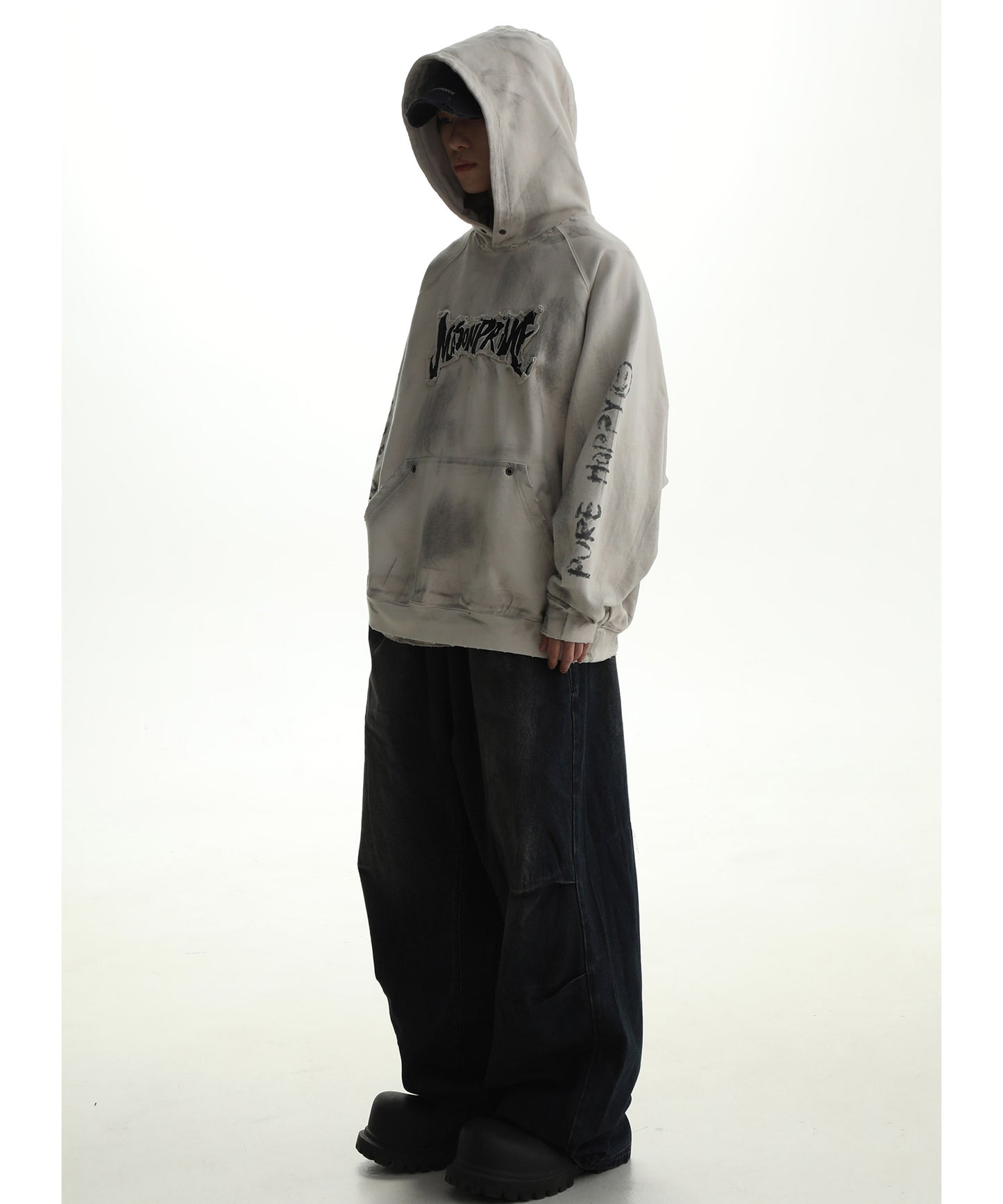 Oversized patch logo heavy ounce hoodie WY6224