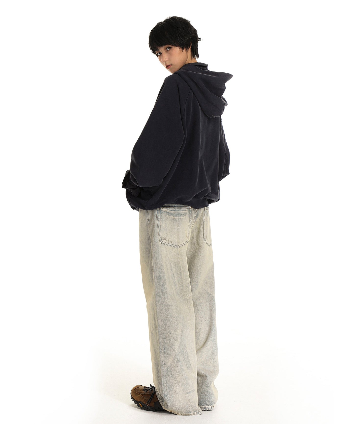 【SALE 50%OFF_特別価格適用※カートに入れるとセール価格が適用されます※】ダメージ加工 フロントロゴ パーカー WY6375【MASONPRINCE】