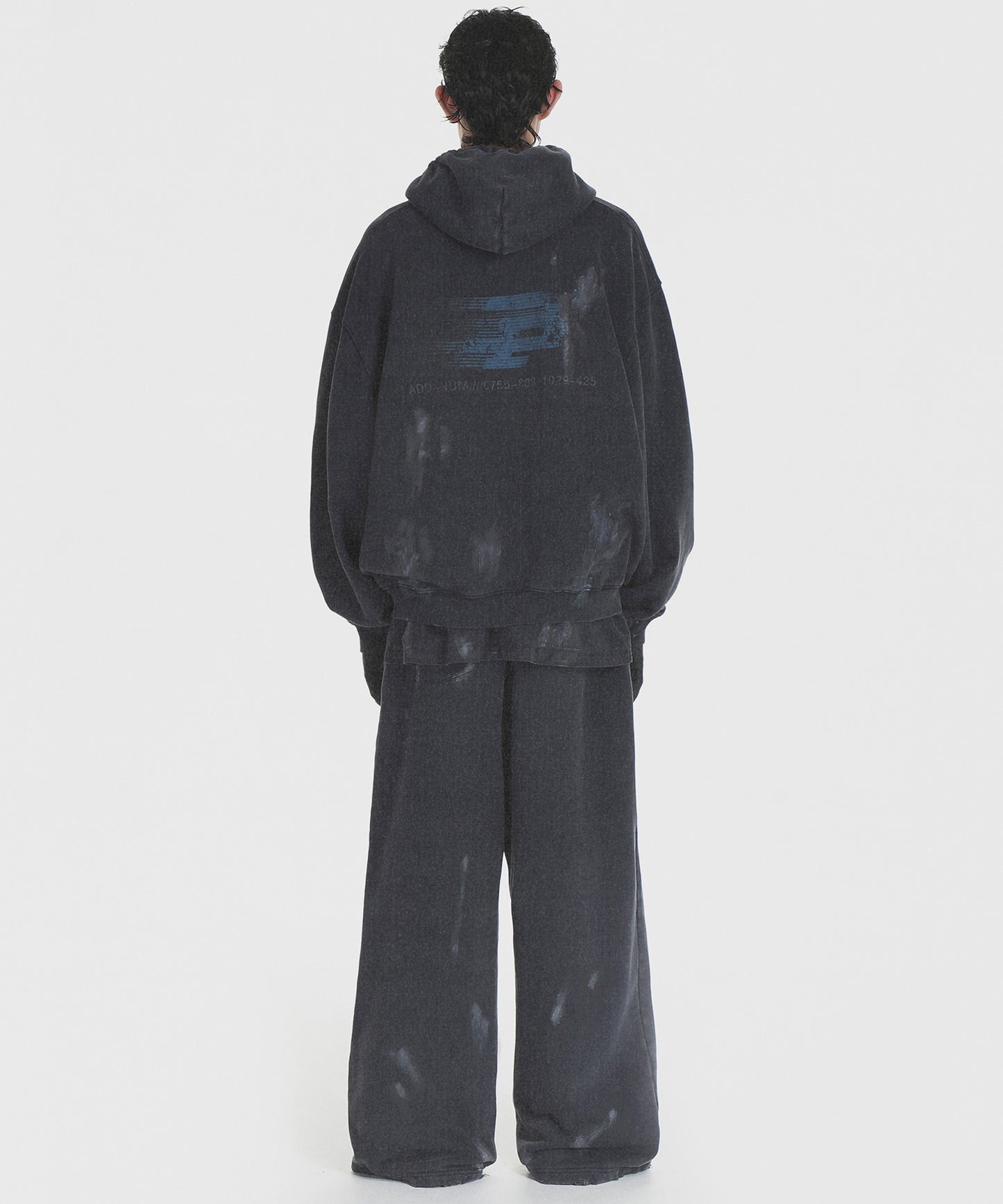 Oversized Painted Zip Hoodie WY6384