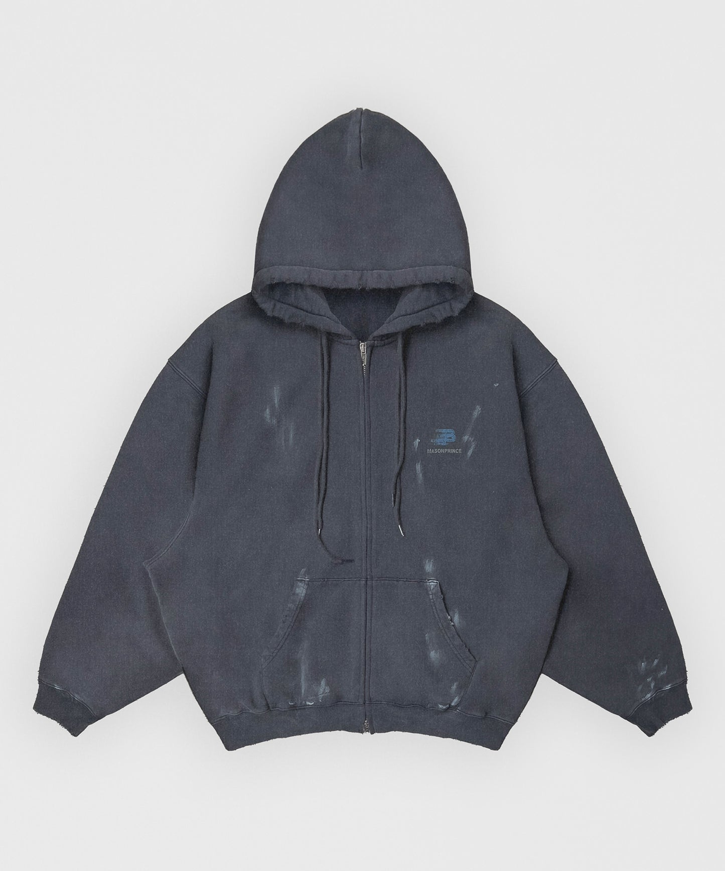 Oversized Painted Zip Hoodie WY6384