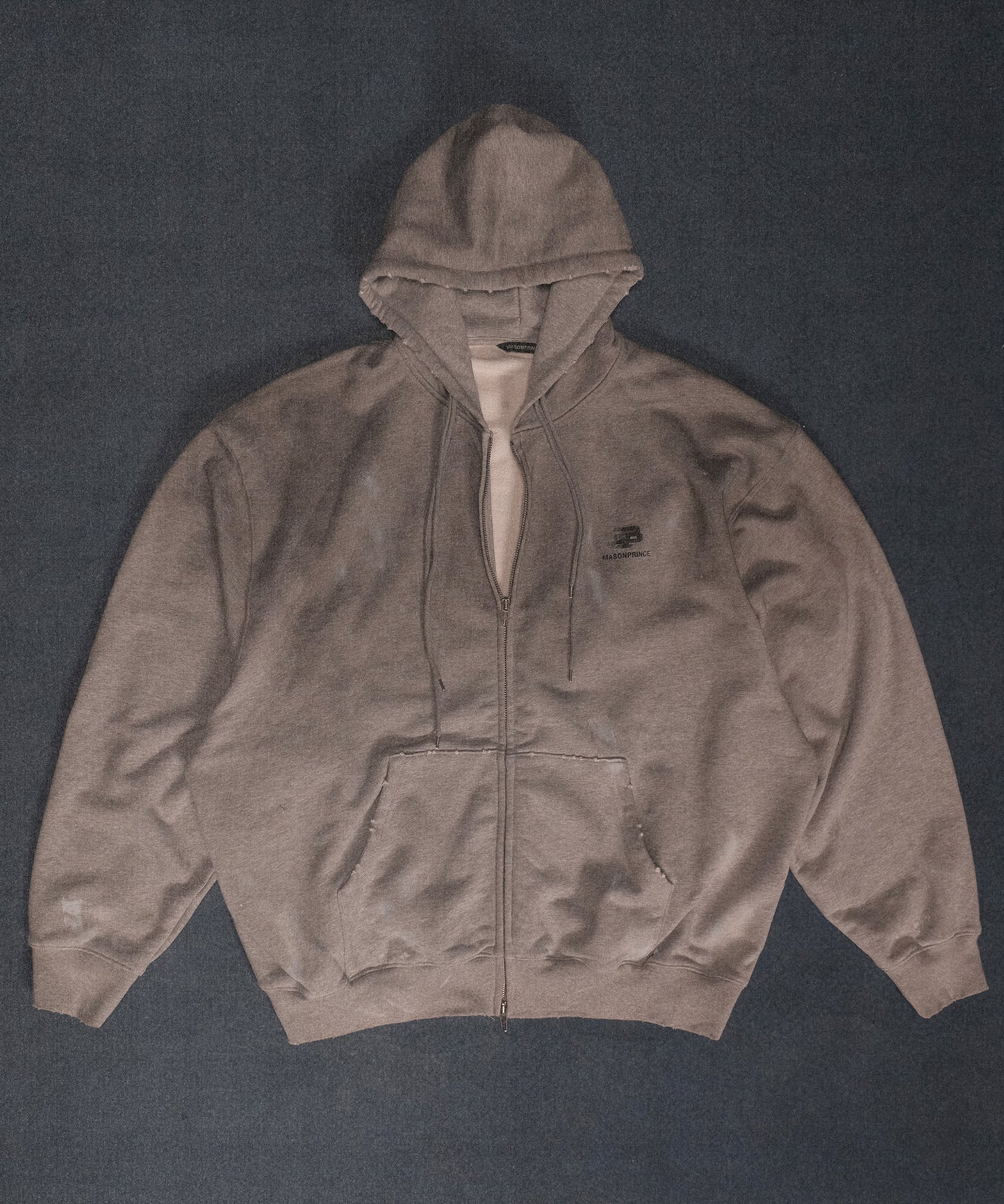 Oversized Painted Zip Hoodie WY6384